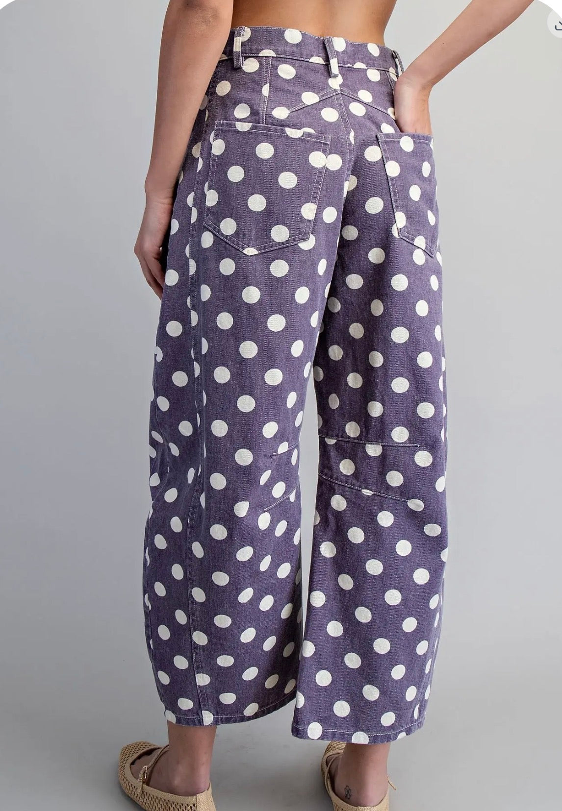 z Mineral Washed Polka Dot Barrel Pant