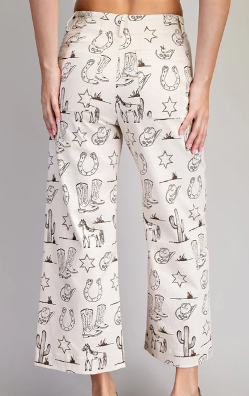z Western Straight Leg Cropped Pants