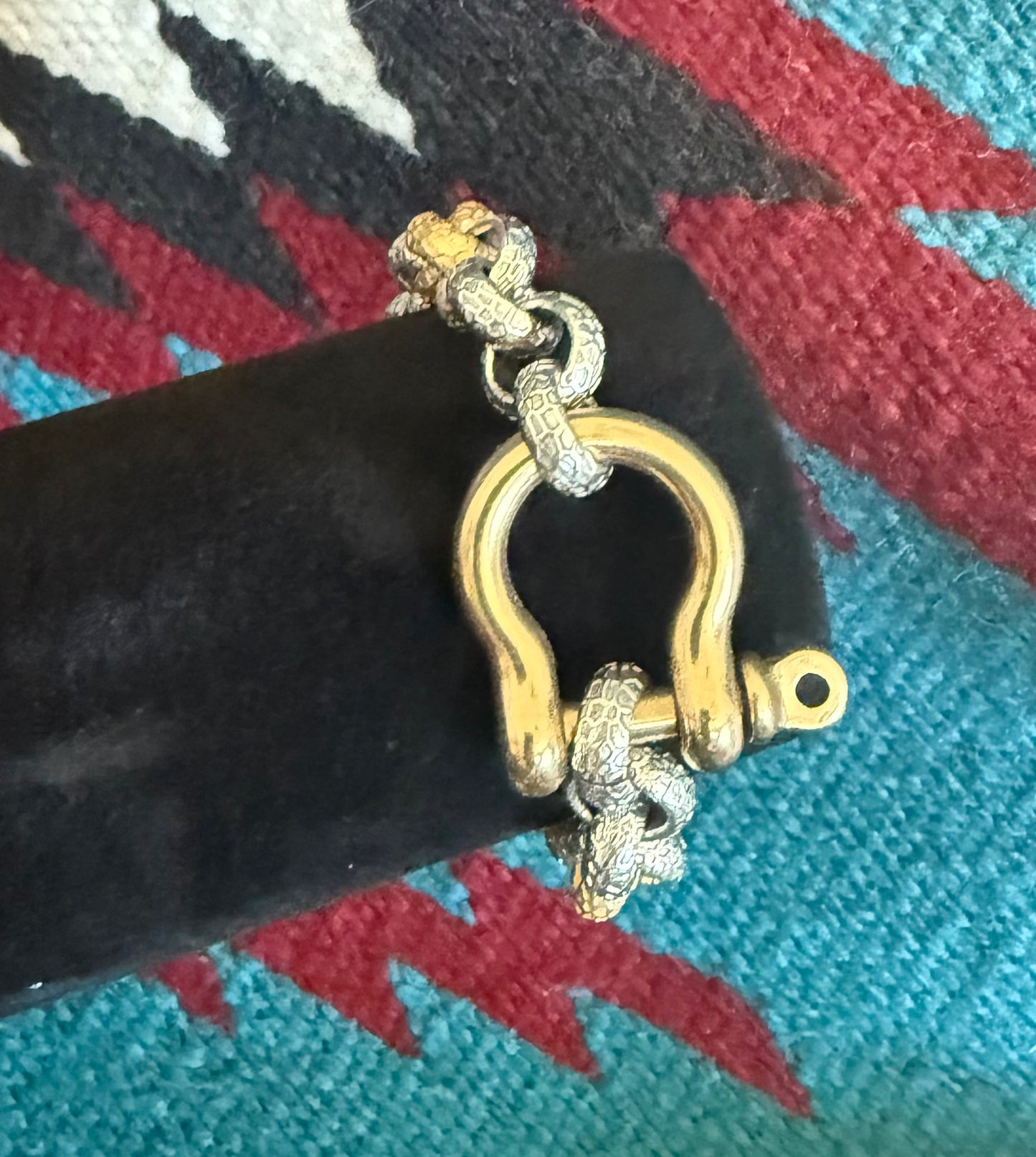 v2 Single Shackle Silver and 18K Gold Plated Bracelet