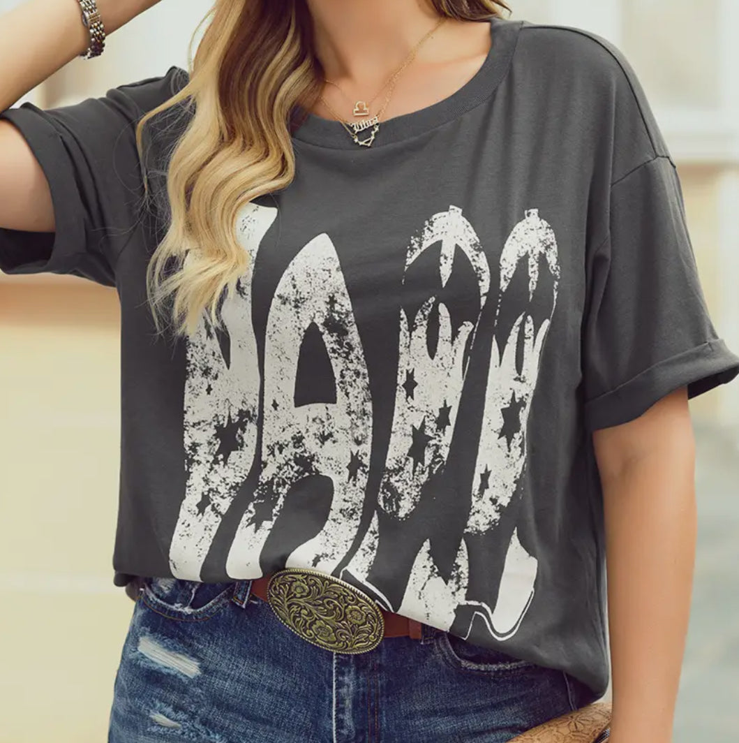 z Vintage Yall Cowboy Boots graphic Tee