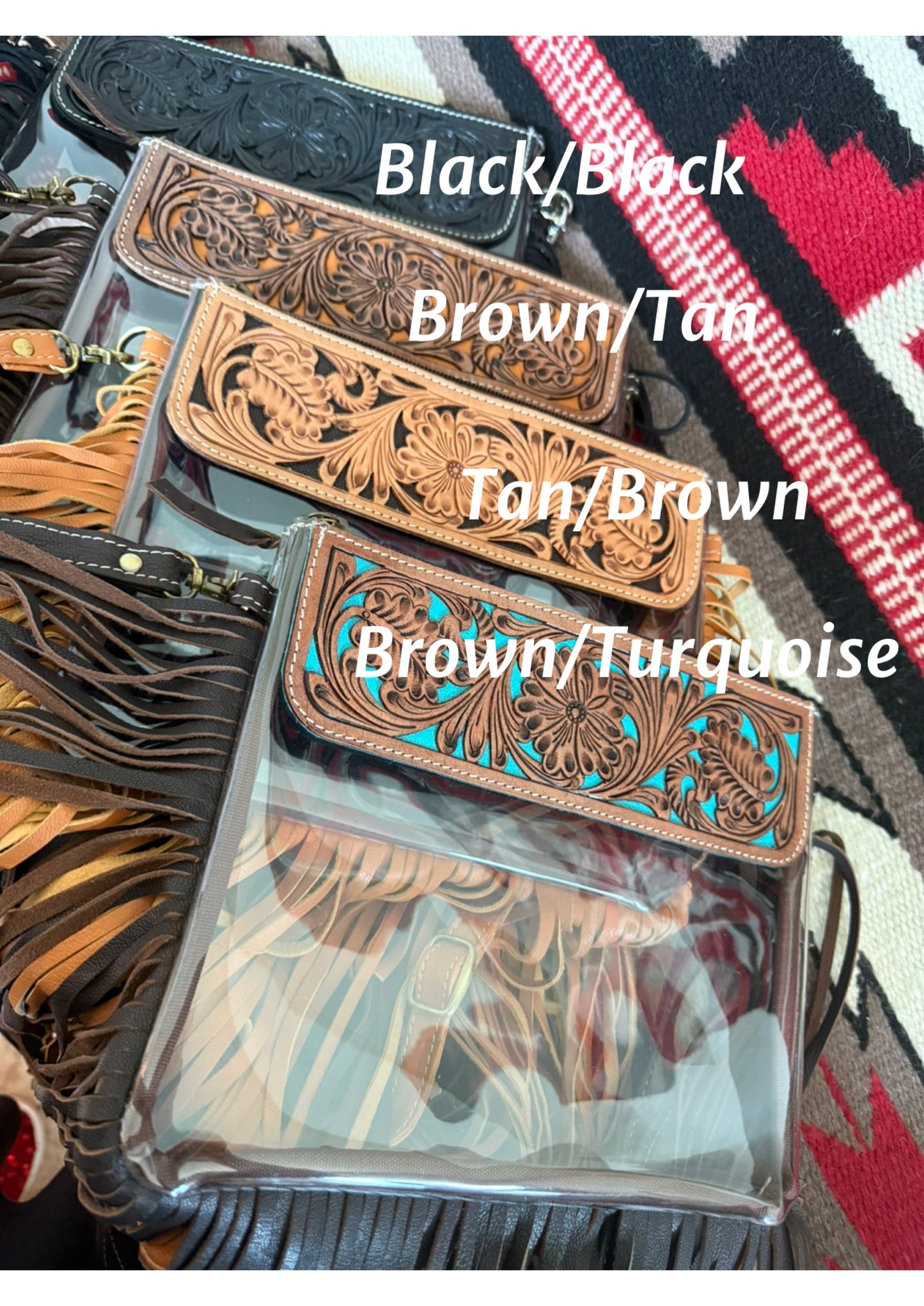 zz Hand Tooled Clear Purse Crossbody - Concert Game Day Stadium