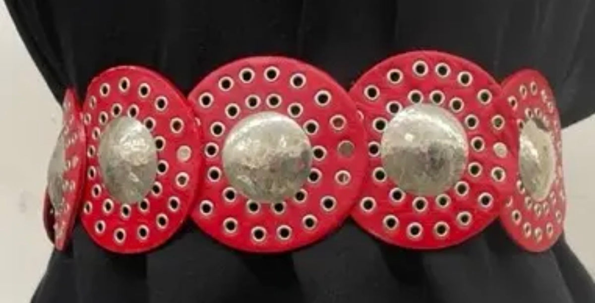 Red Leather Disc Belt