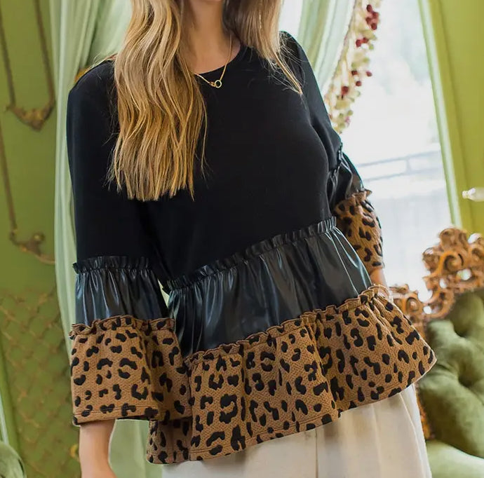 z Knit Tiered Bell Sleeve Top