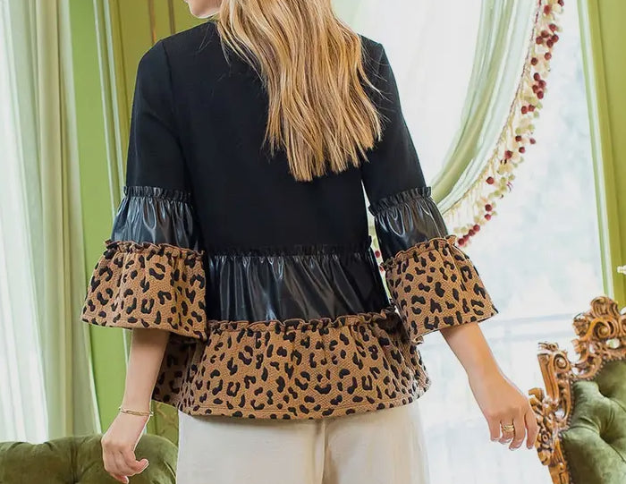 z Knit Tiered Bell Sleeve Top