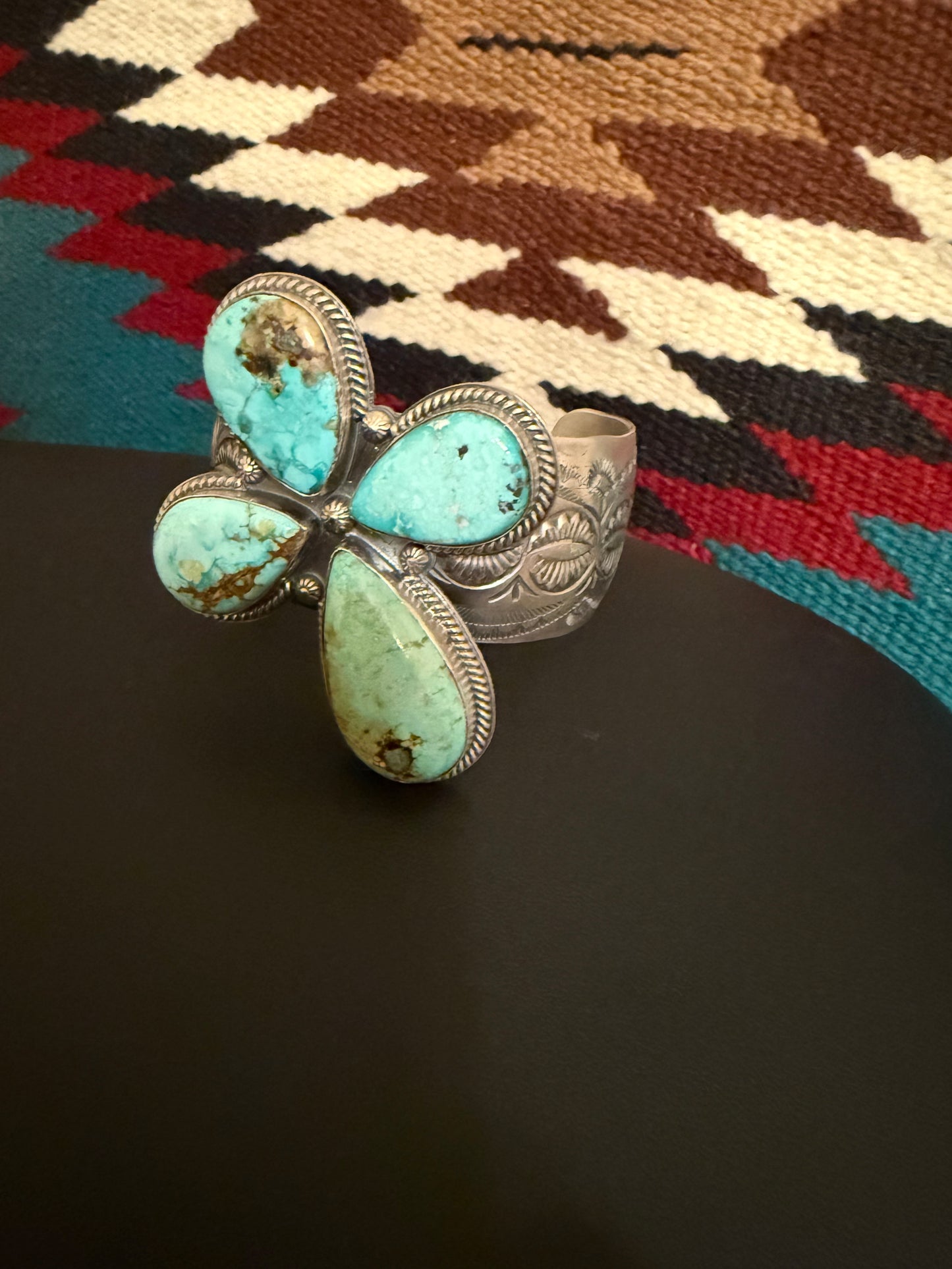 Sterling Silver and Sonoran Rose Cross Cuff