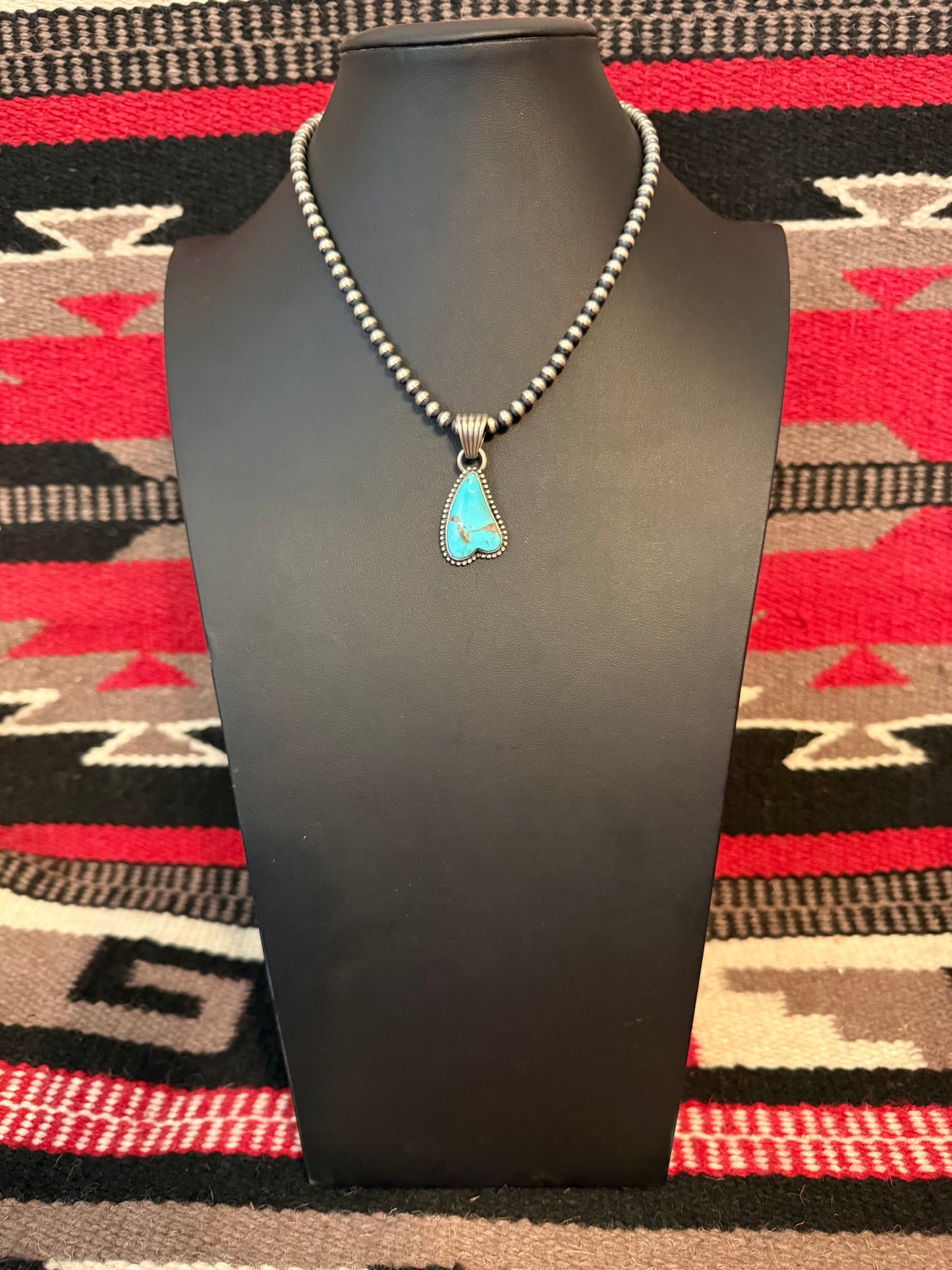 Sterling Silver and Turquoise Heart Pendant