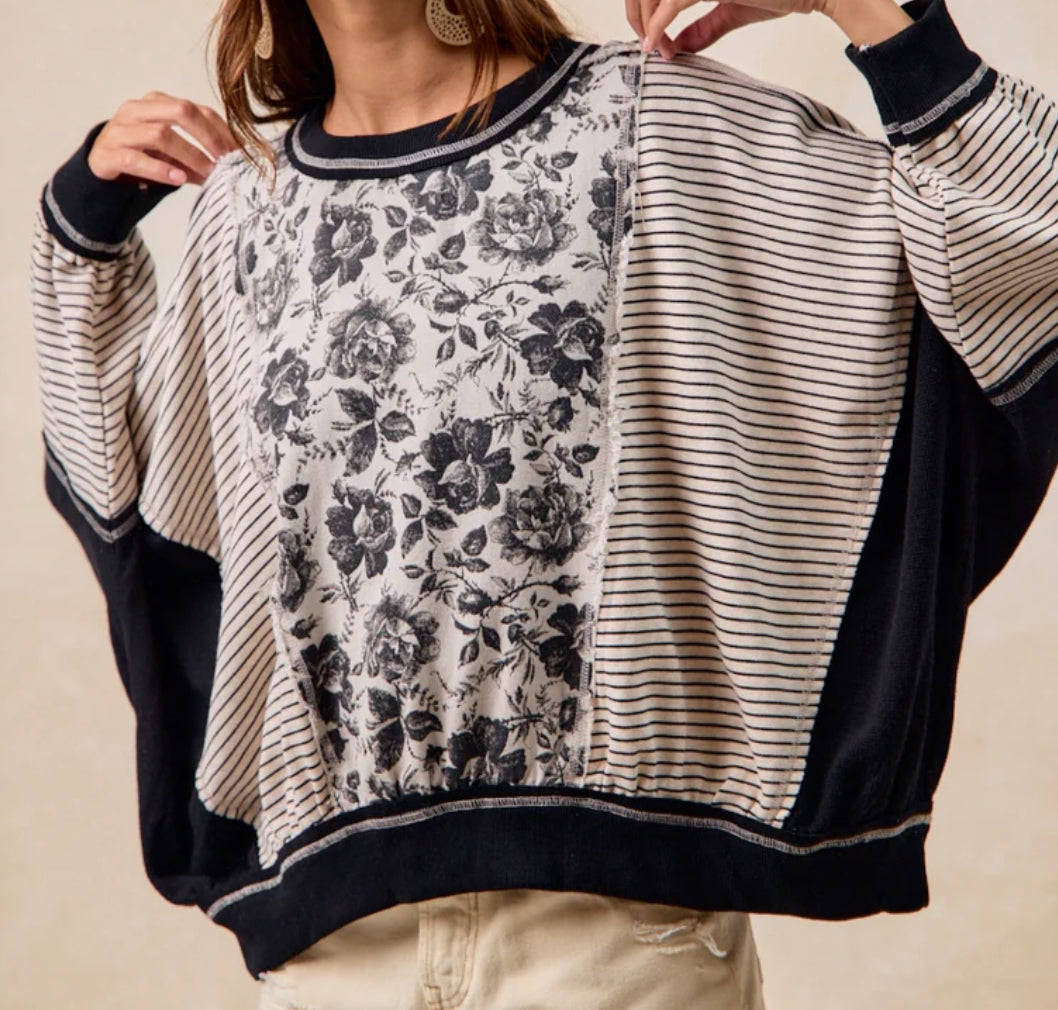 z Rose Twill & Stripe Mix & Match Top