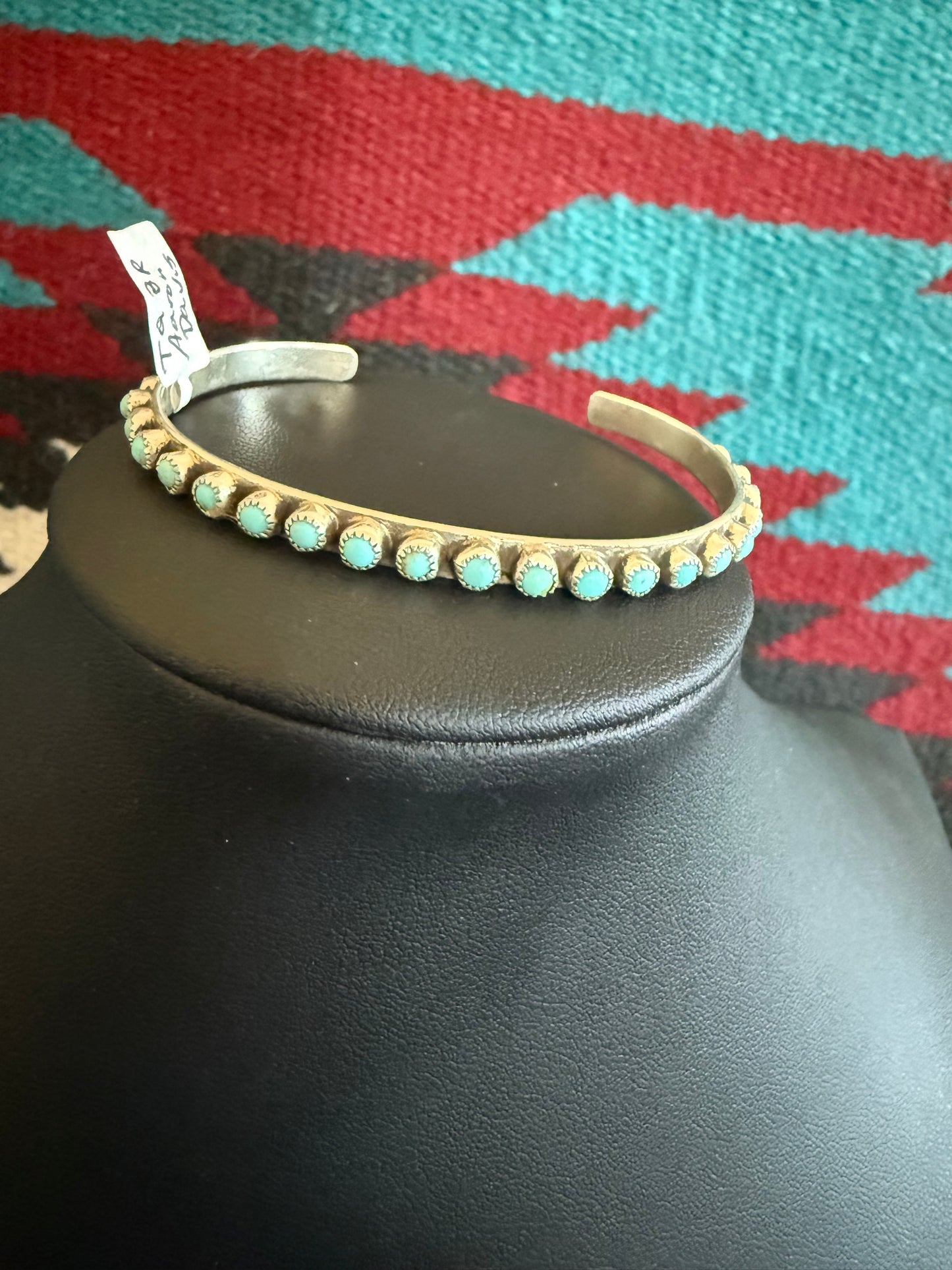 Small Sterling Silver and Turquoise Stone Cuff