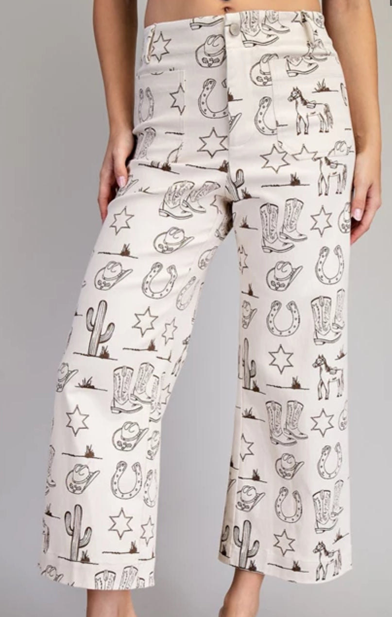 z Western Straight Leg Cropped Pants