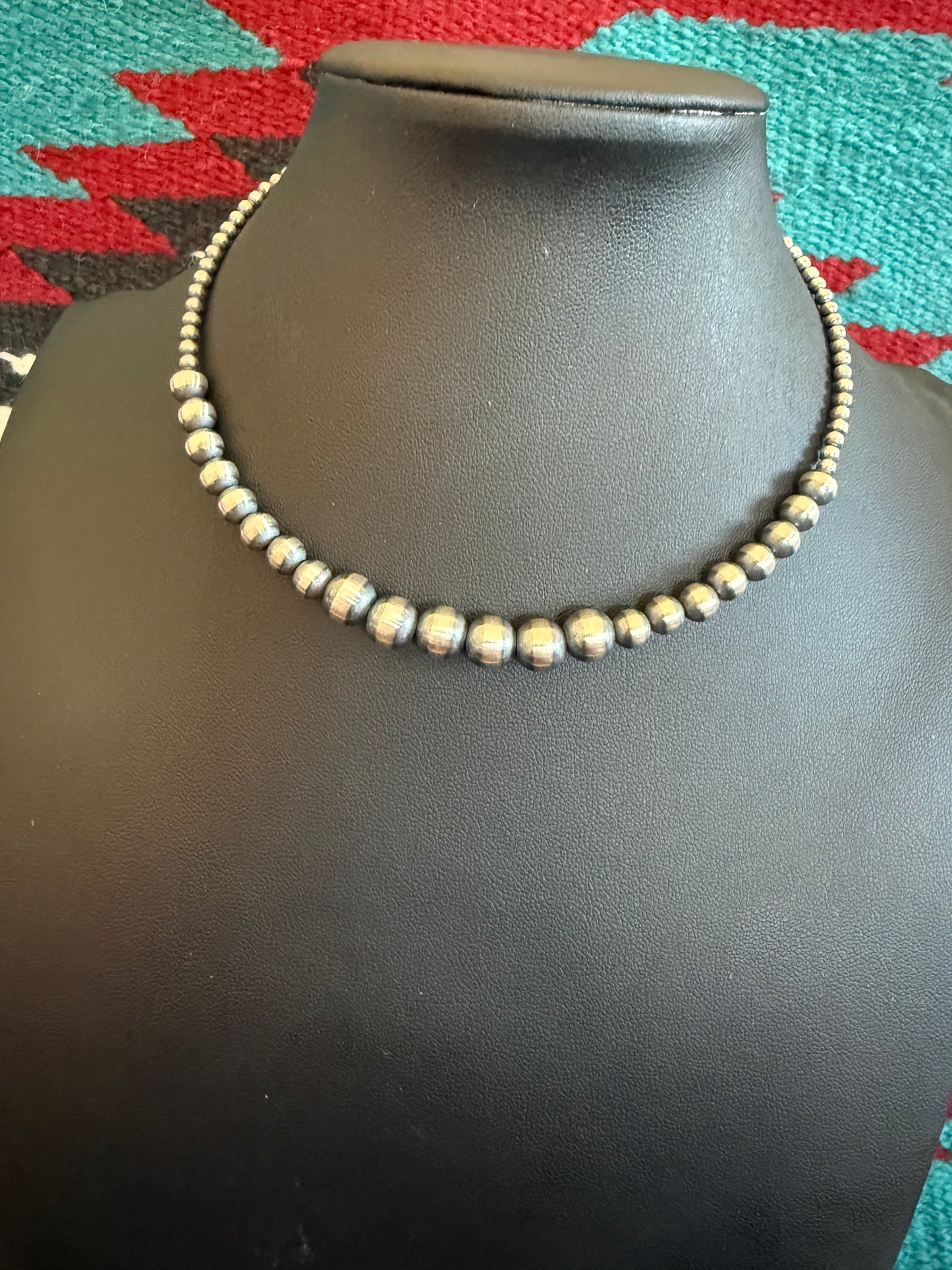 Sterling Silver Graduated Navajo Pearl Choker