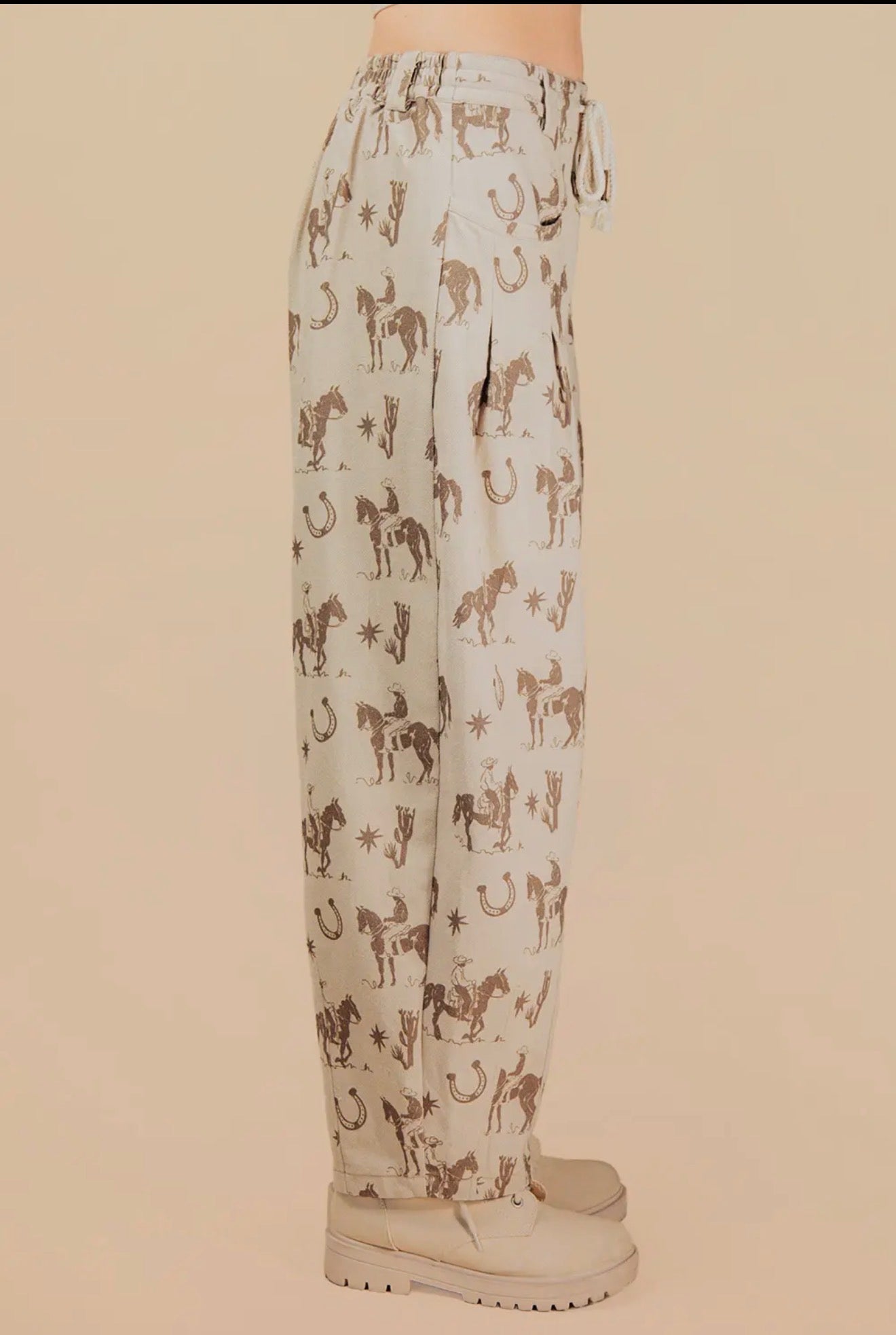 z Western Graphic Barrel Pants