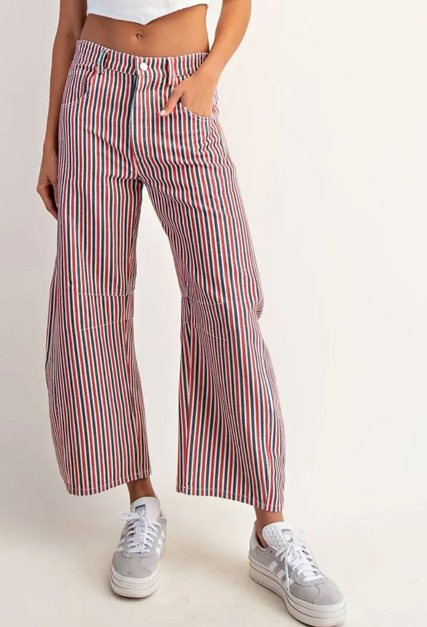 z Mineral Washed Striped Barrel Jeans
