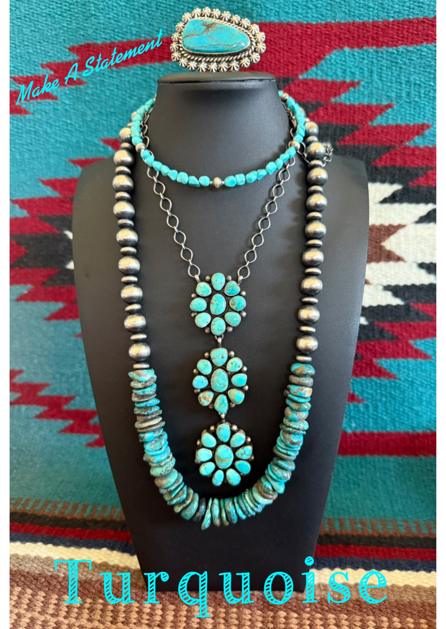 Readda Begay Navajo Kingman Turquoise Ring