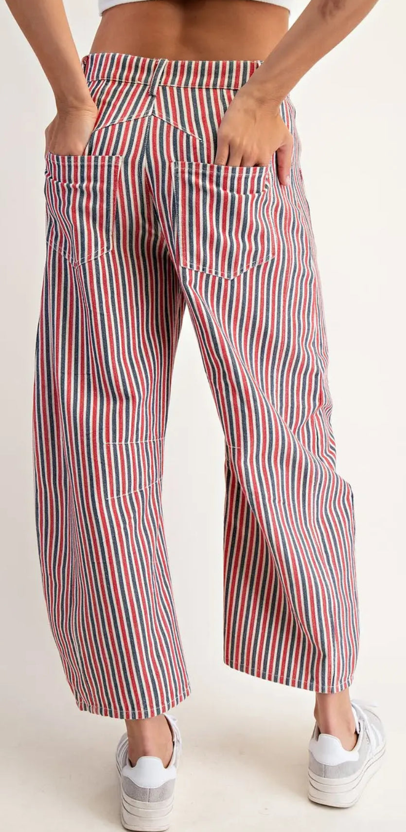 z Mineral Washed Striped Barrel Jeans