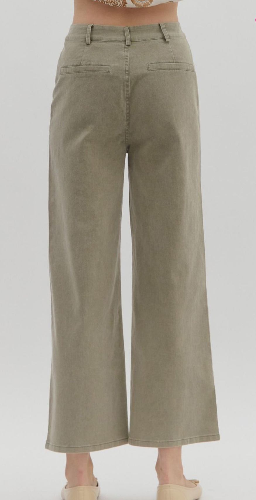 z Solid Color High Waisted Wide Leg Pants