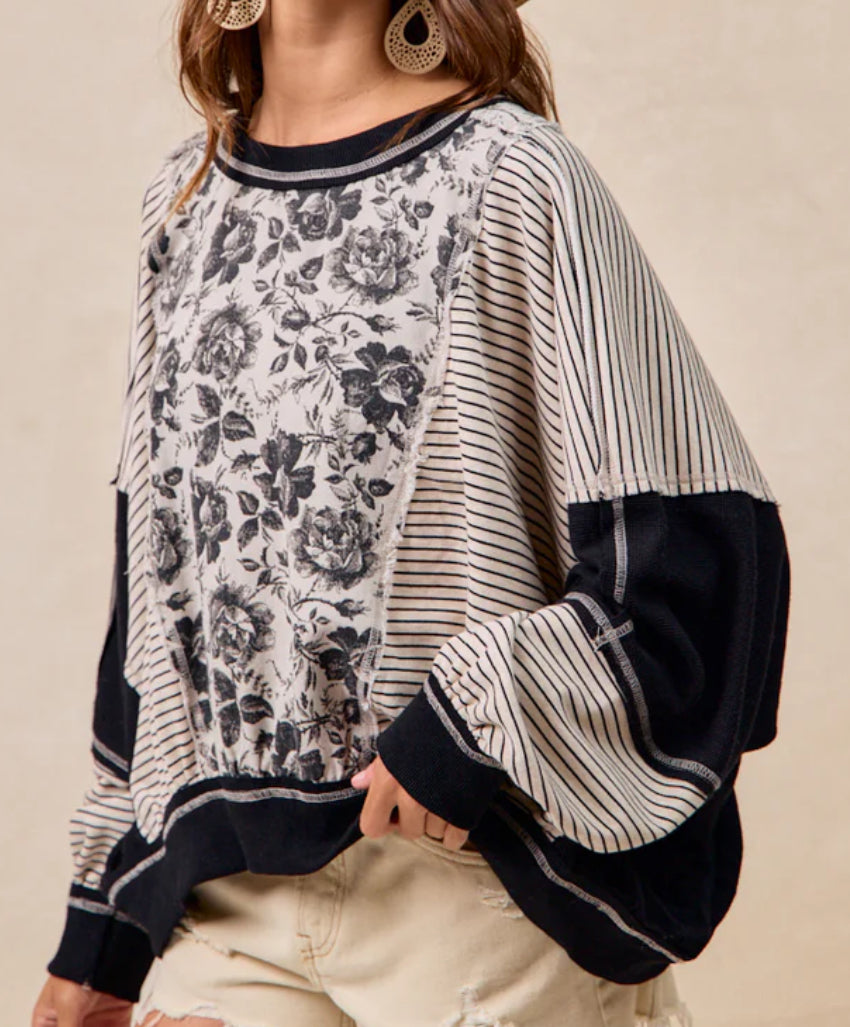z Rose Twill & Stripe Mix & Match Top