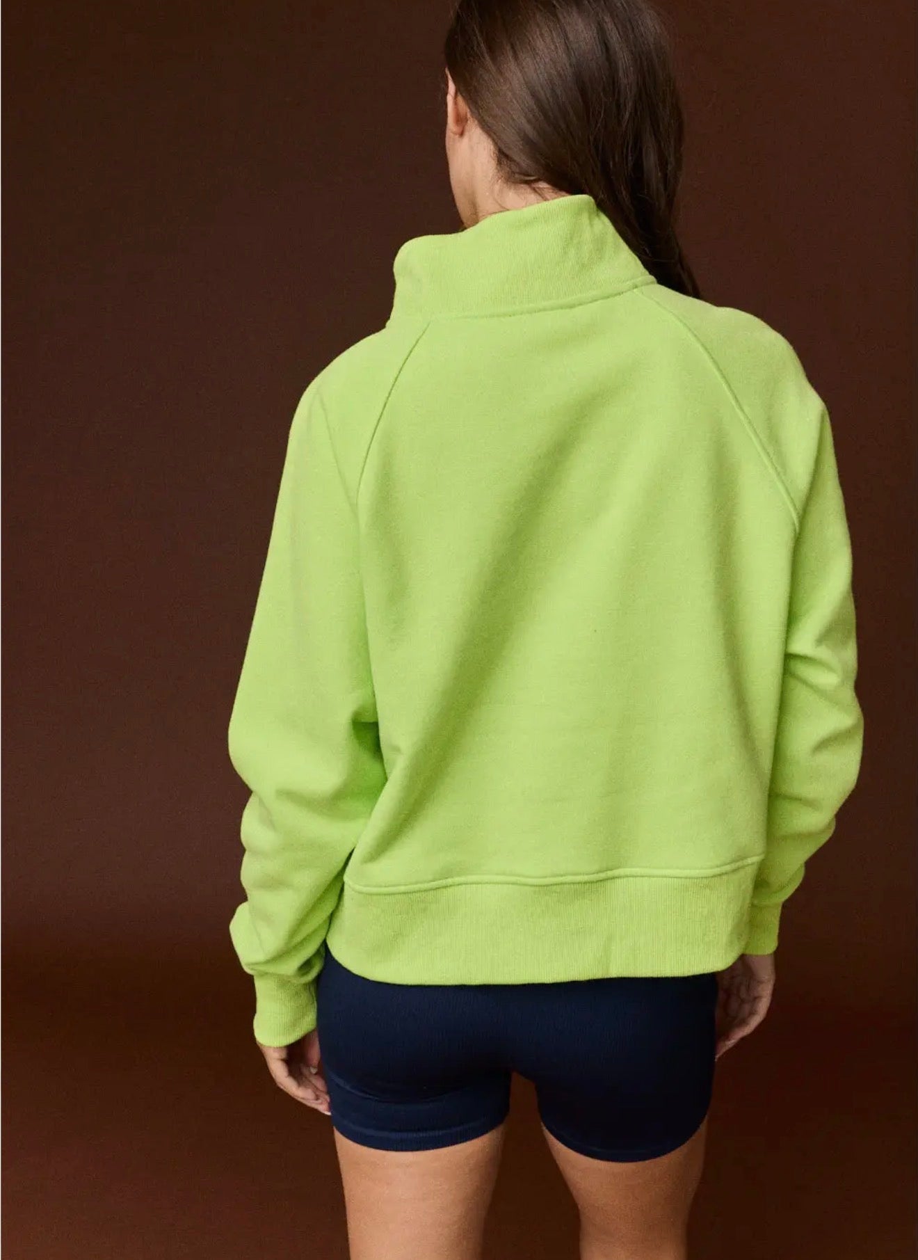 z Lime Green Mock Neck Pullover