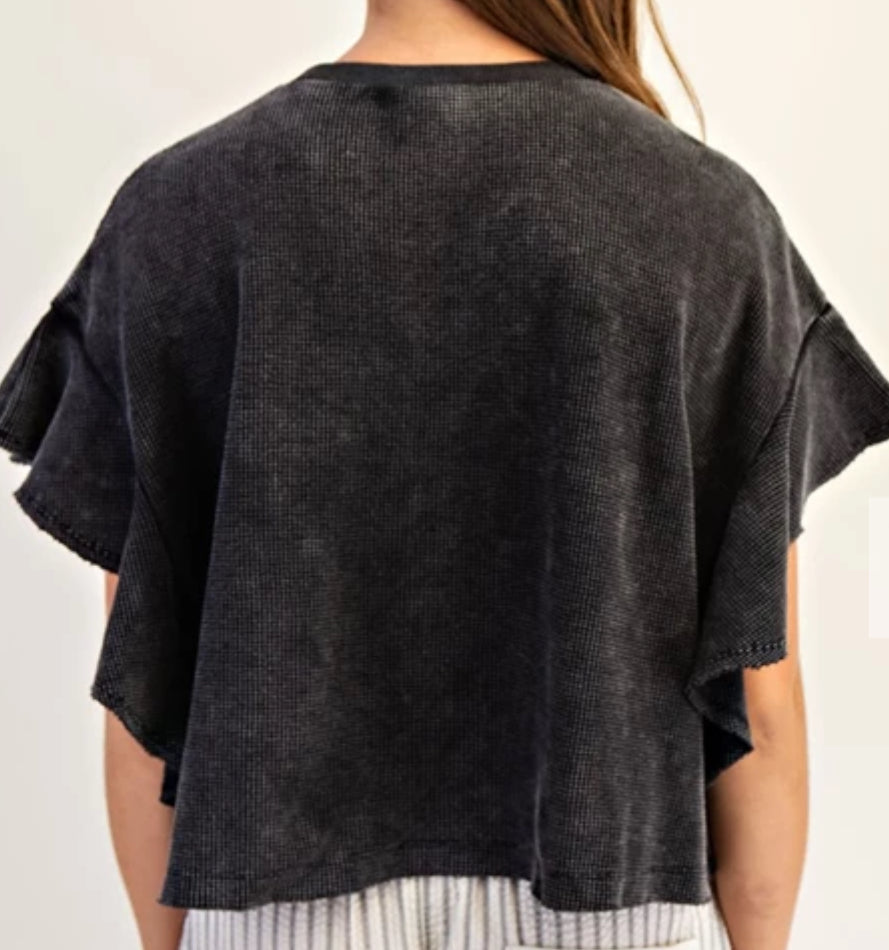 z Flutter Sleeve Crop Top