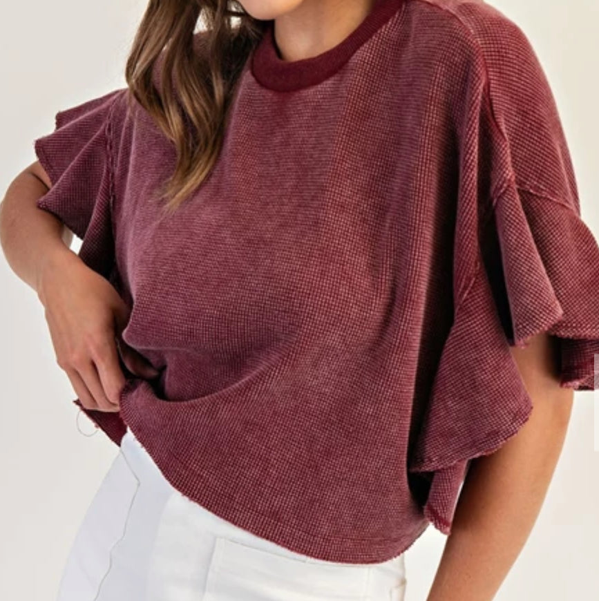 z Flutter Sleeve Crop Top