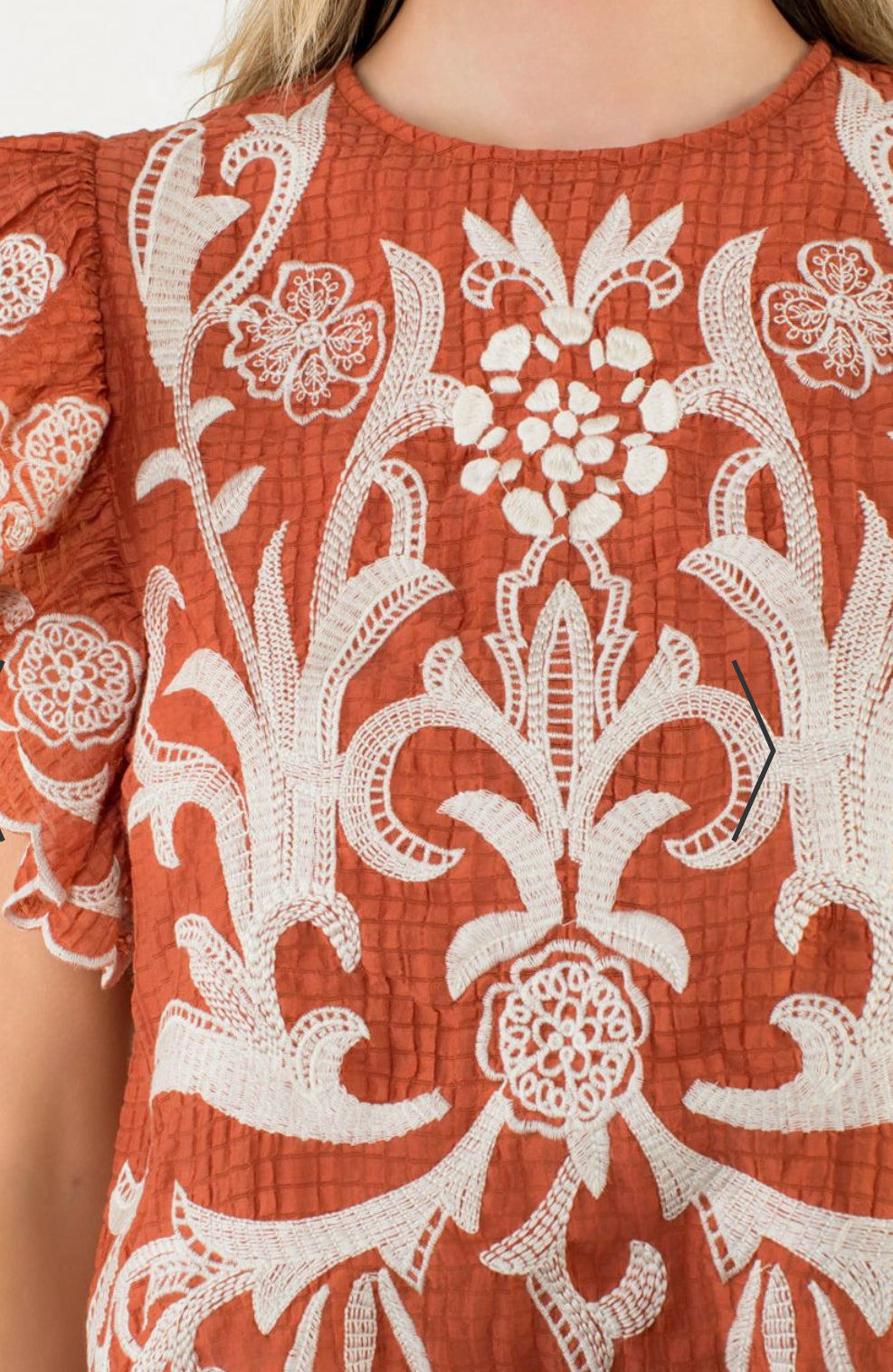 z Flutter Sleeve Textured Top