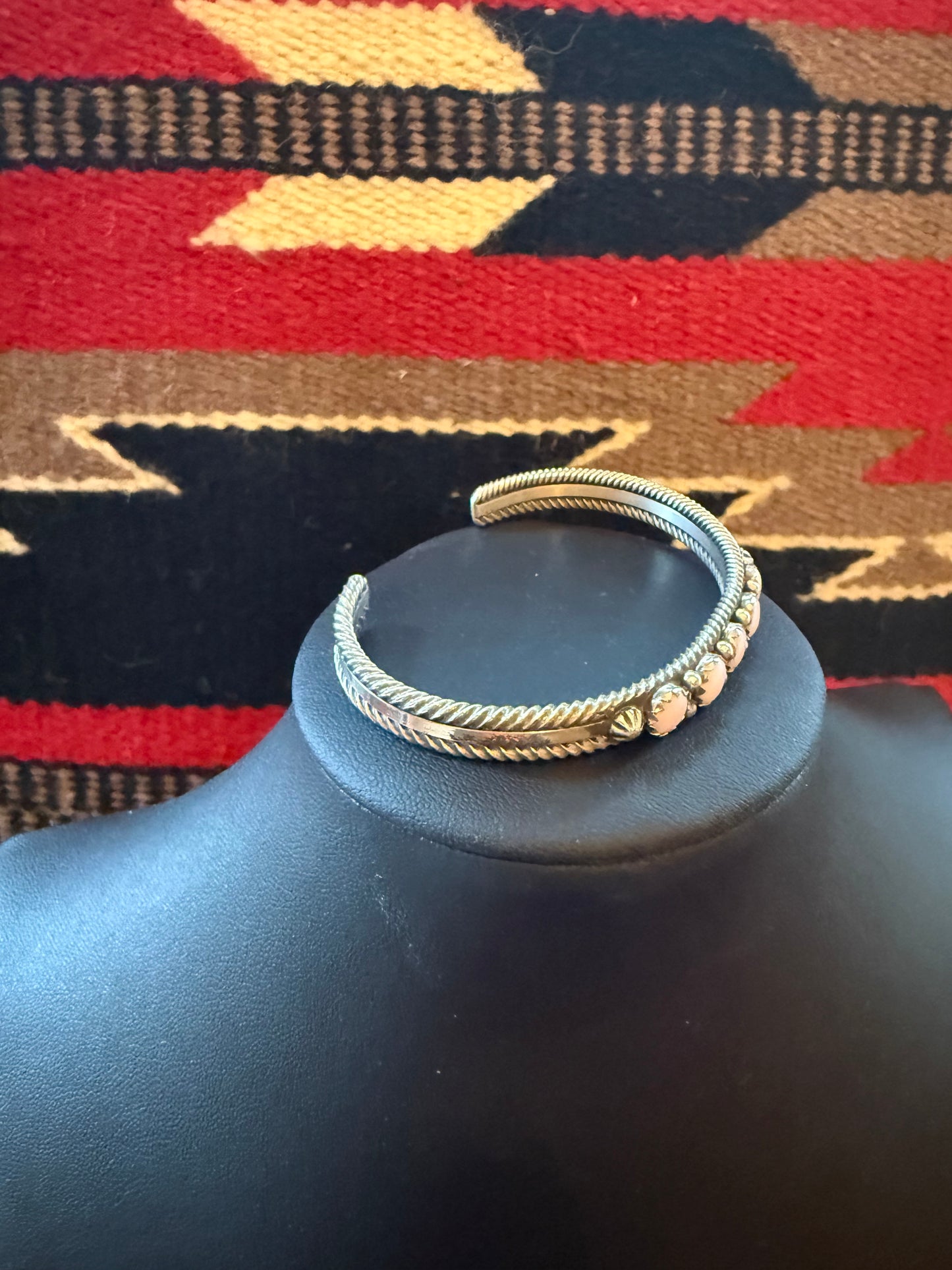 Navajo Pink Onyx Sterling Silver Cuff