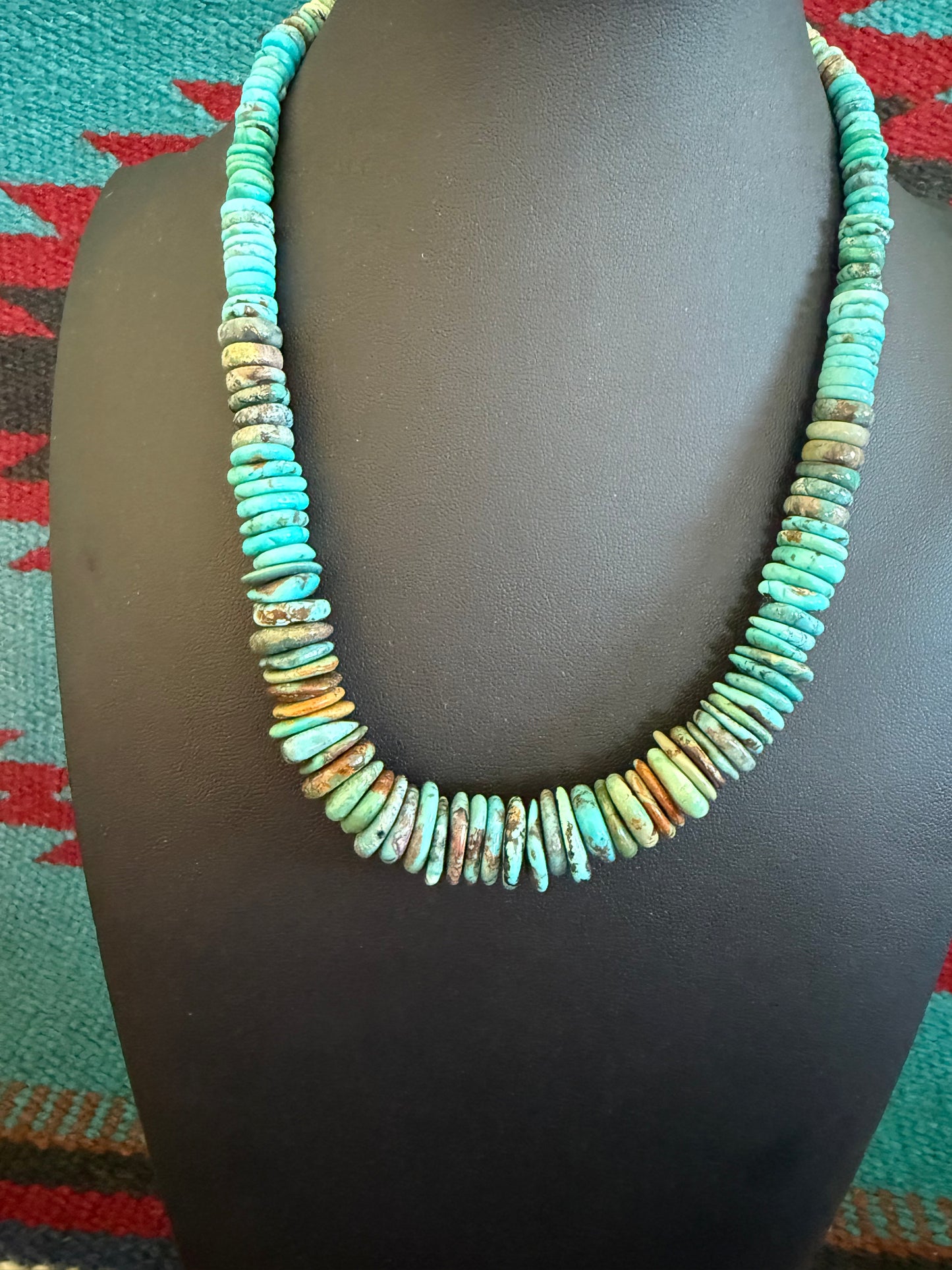 Turquoise Wafer Necklace Graduated G