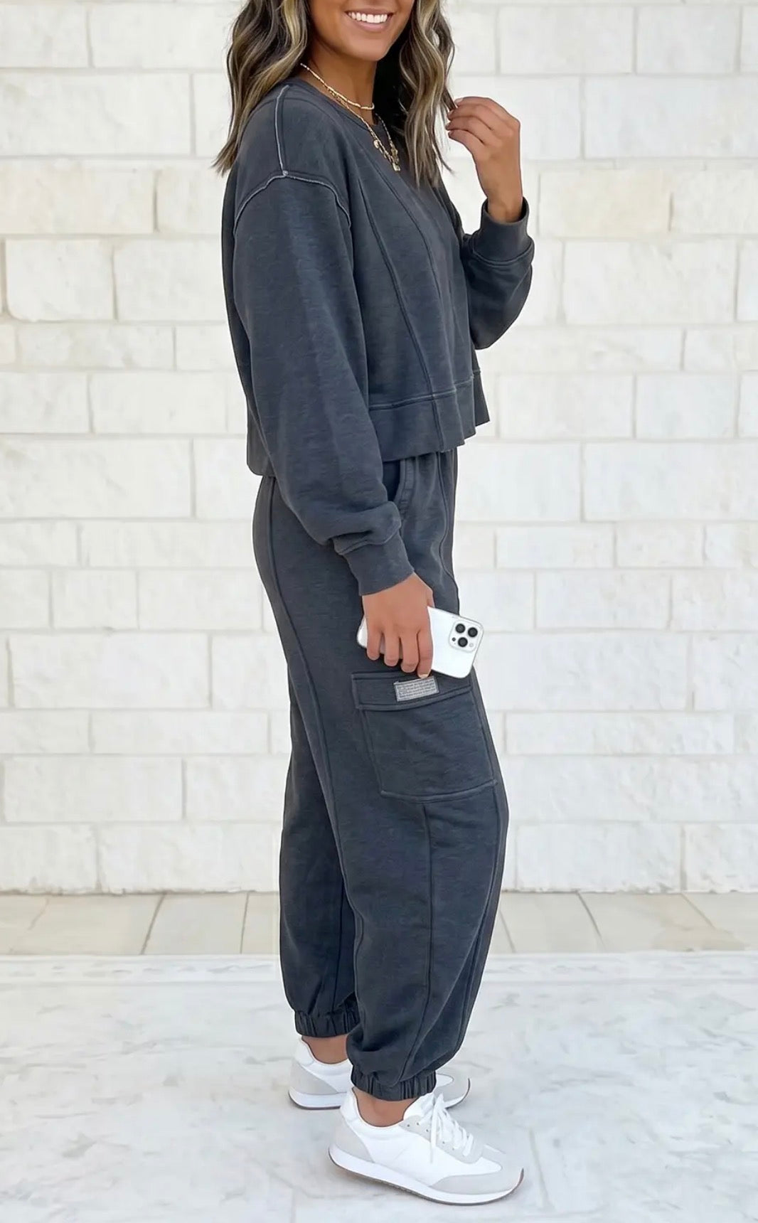 z Solid Colorblock Jogger Pant Set