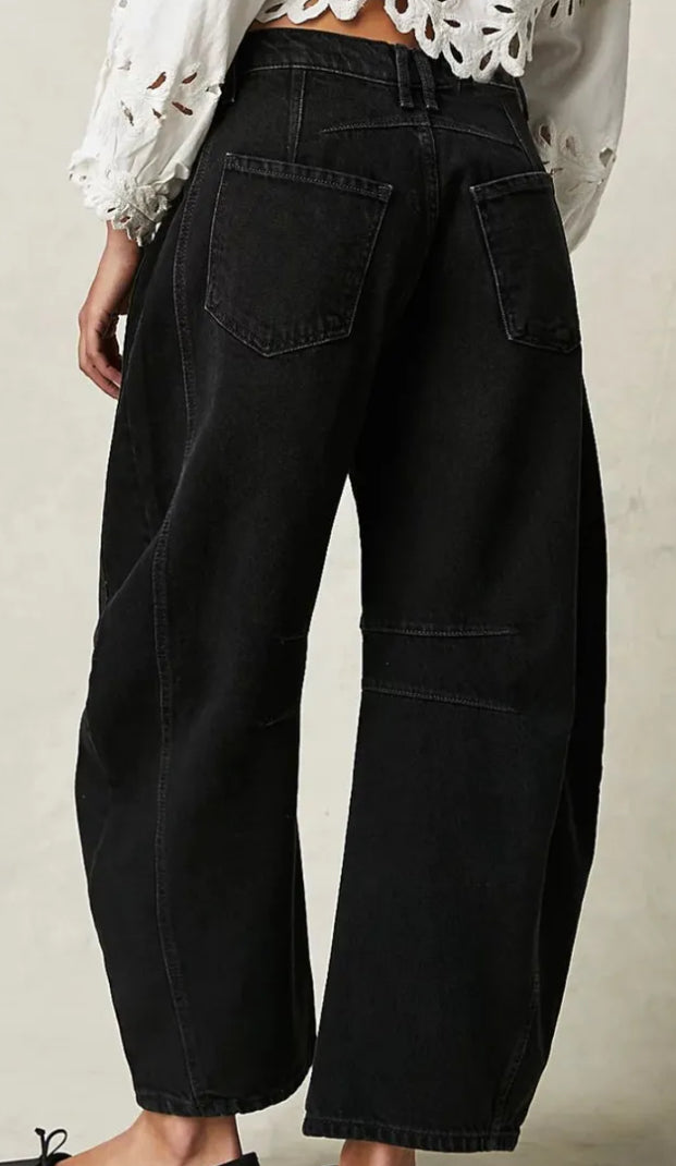 z Barrel Wide Leg Jeans with Pockets