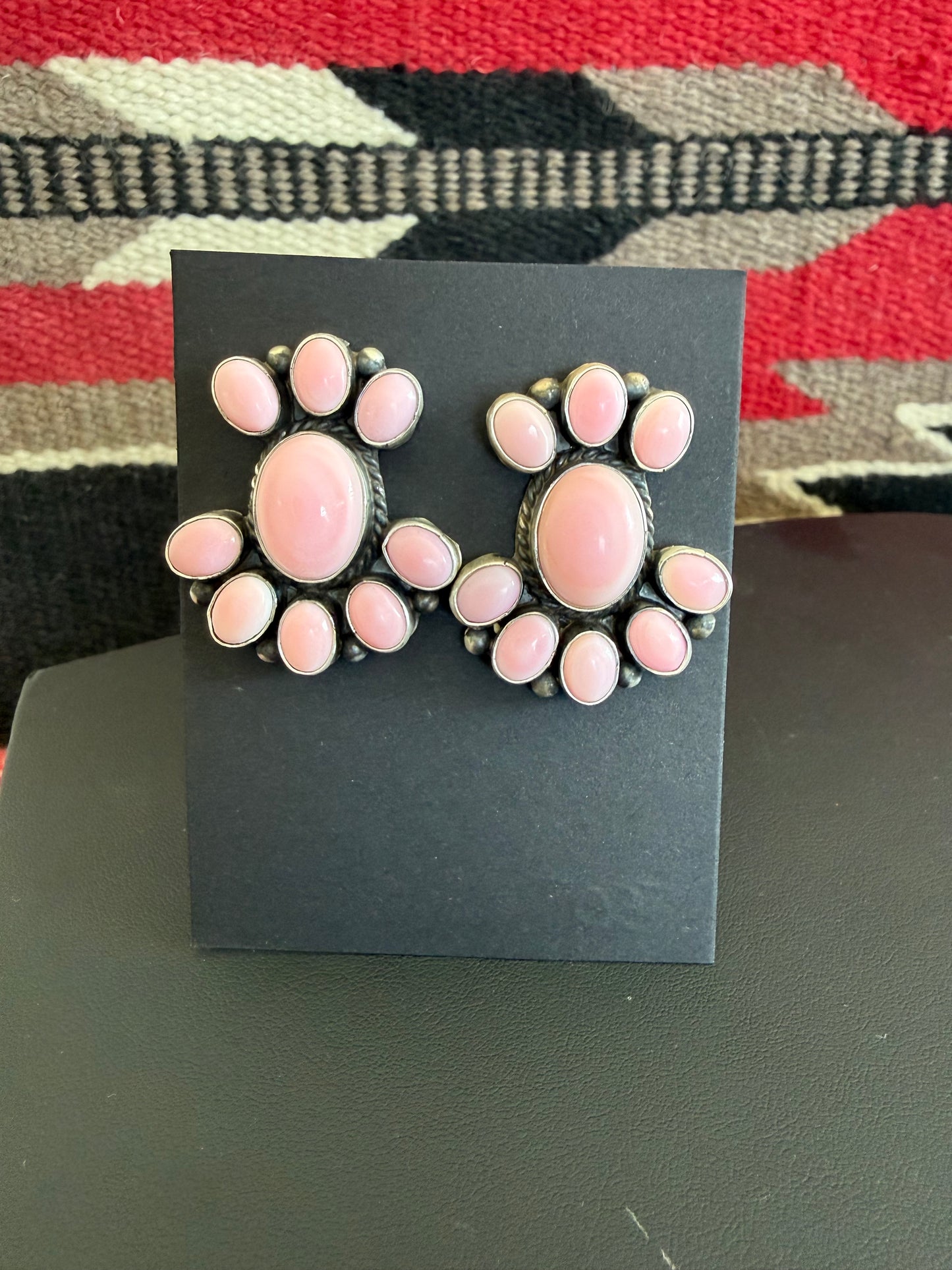Pink Conch Cluster Earrings By LeTricia Larzo