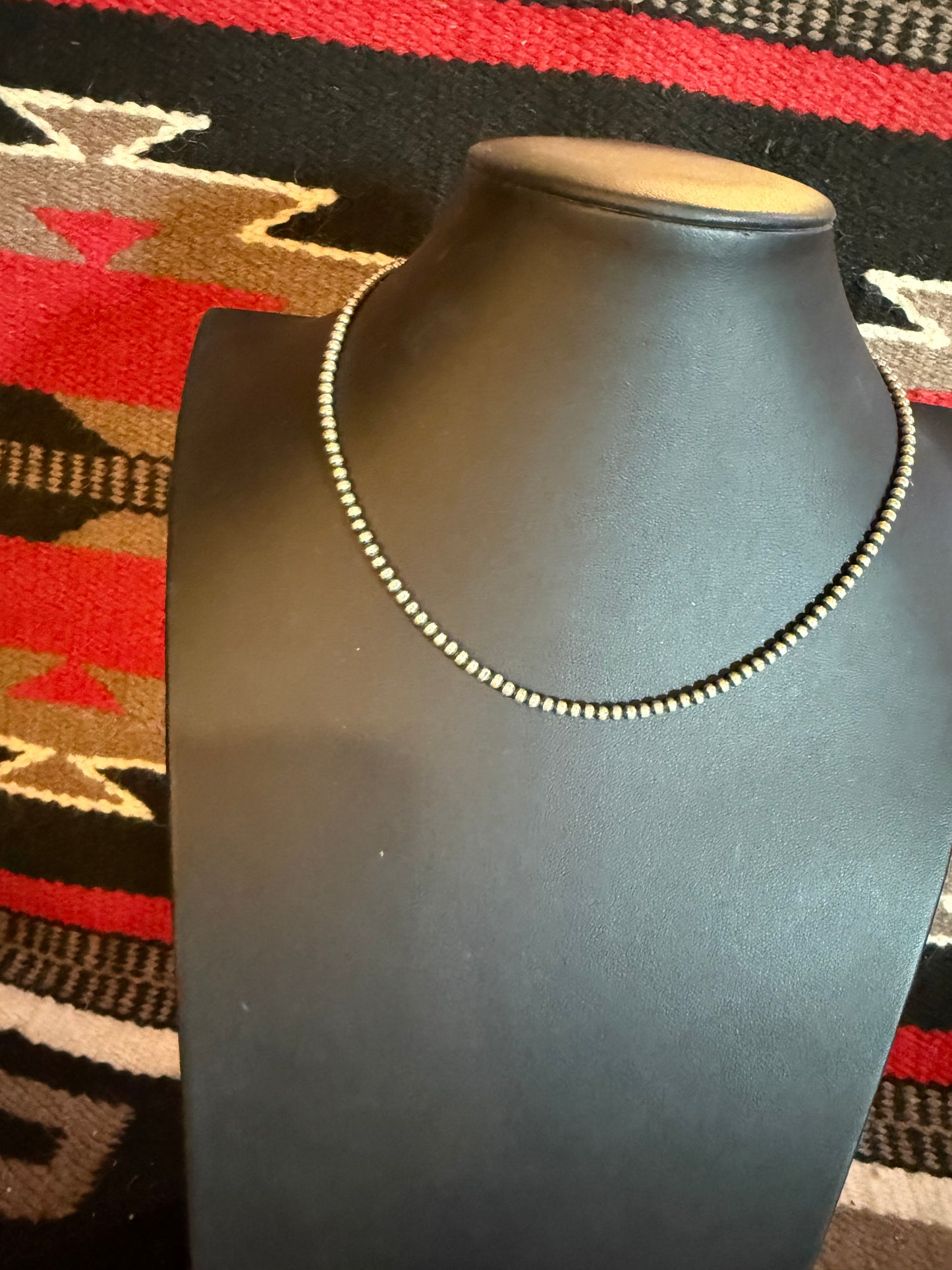 3mm Navajo Pearl Necklace 16" Long