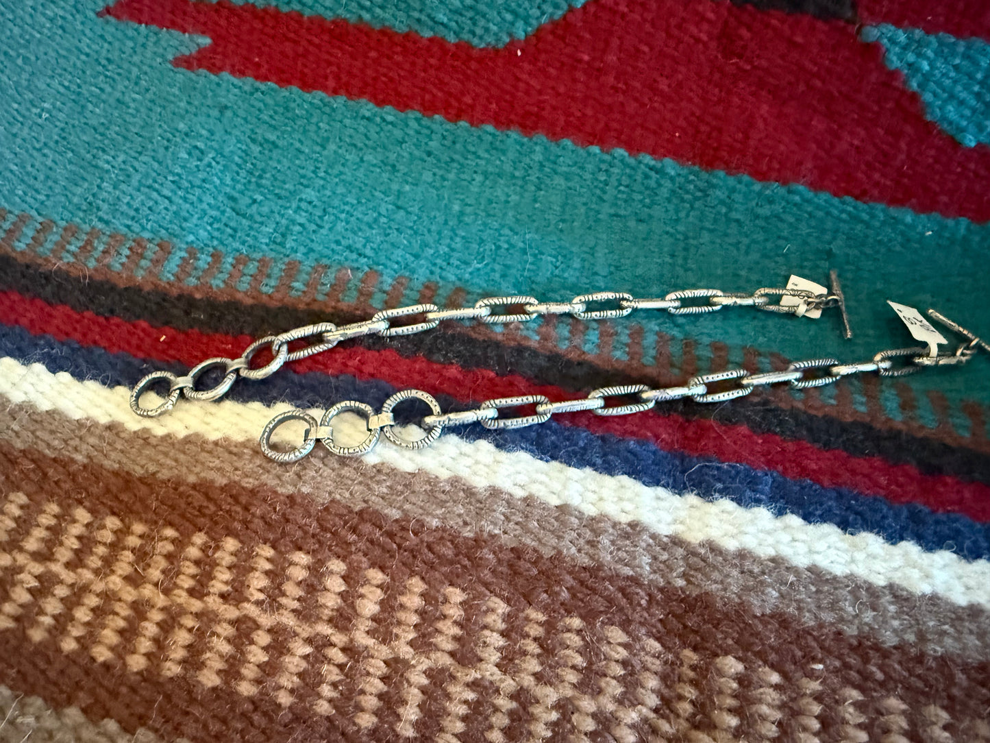 Sterling Silver Textured LinkToggle Bracelet