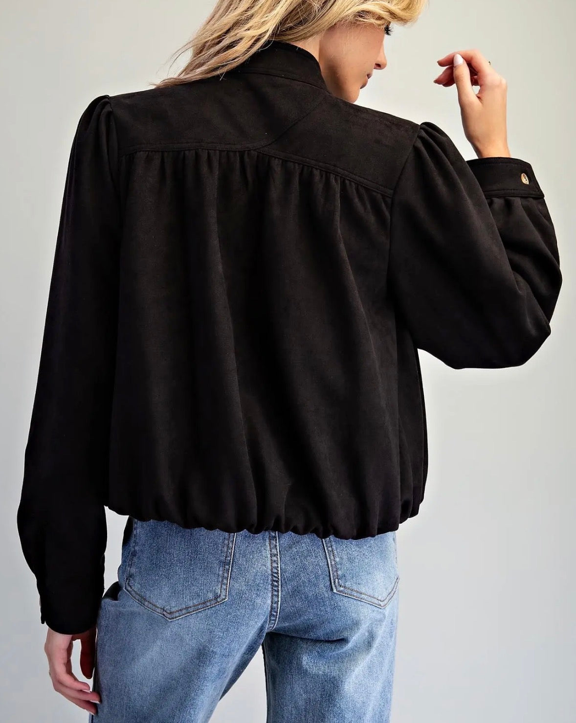 z Suede Blouse Hem Jacket
