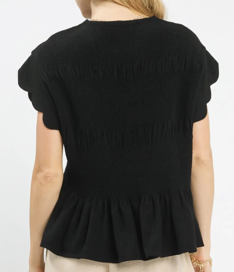 z Smocked Peplum Top