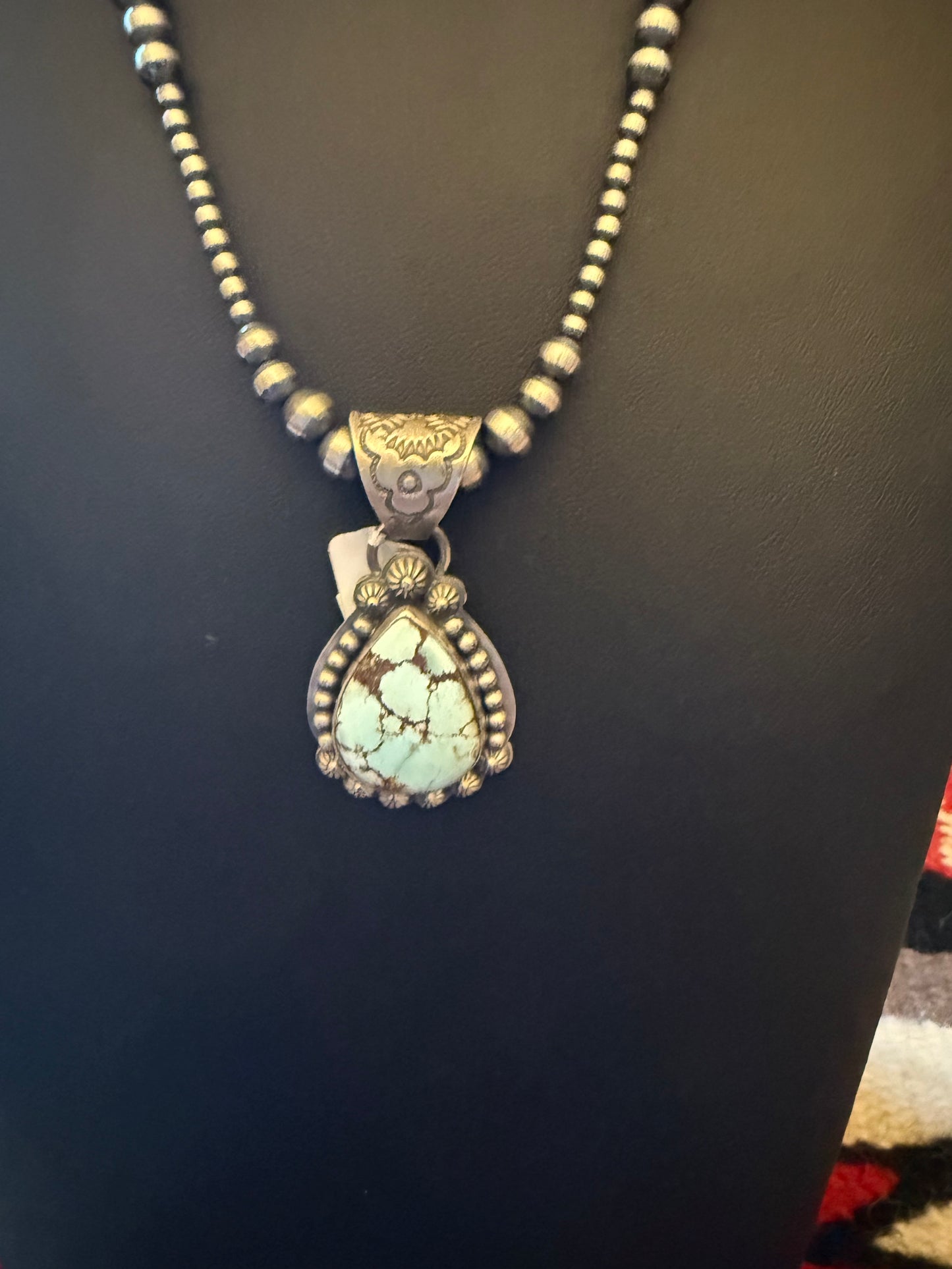 Sterling Silver Golden Hills Turquoise Tear Drop Pendant