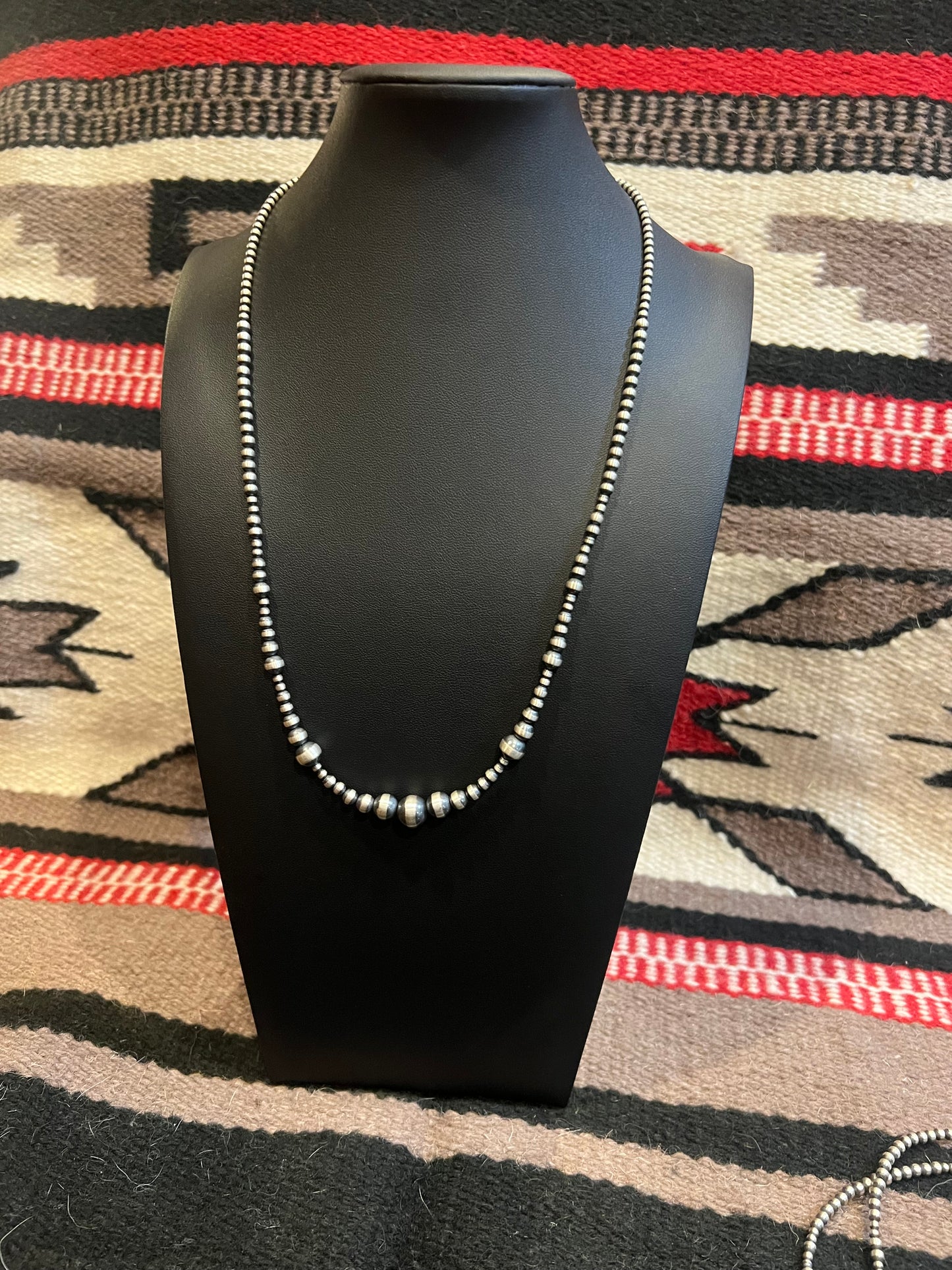 MB1 Sterling Silver Navajo Pearl Necklace 24" Long