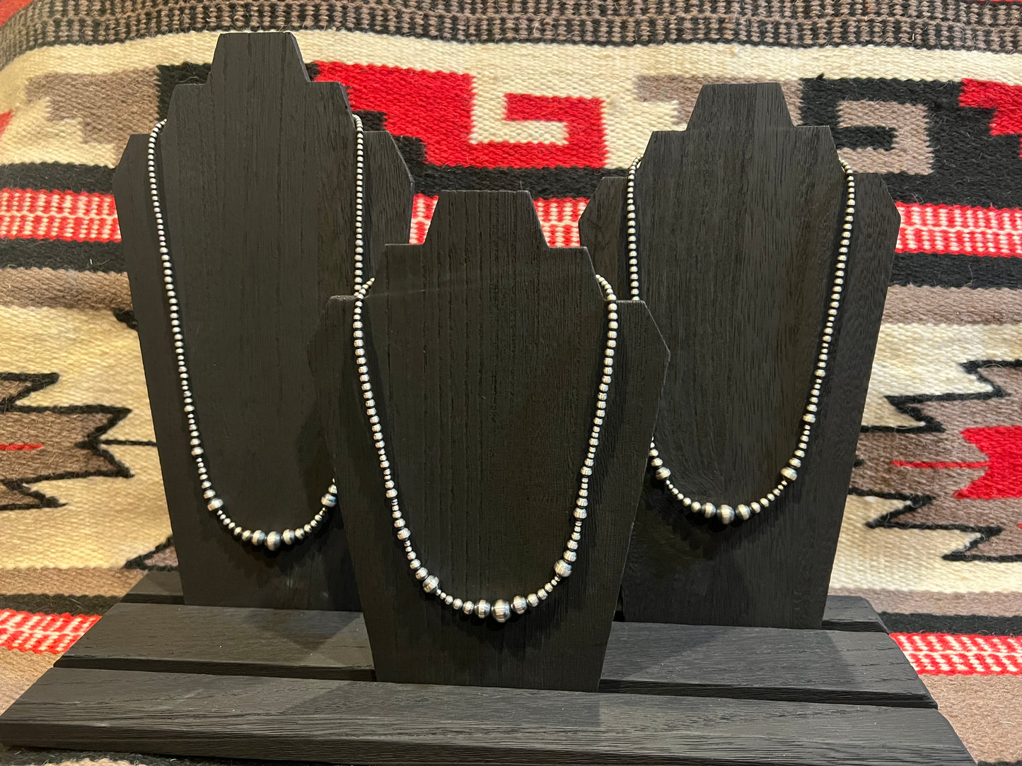 MB1 Sterling Silver Navajo Pearl Necklace 24" Long