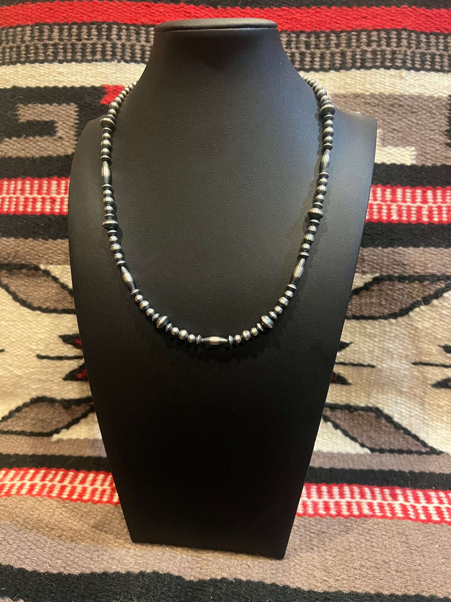 MB2 Sterling Silver Navajo Pearl Necklace 20" Long