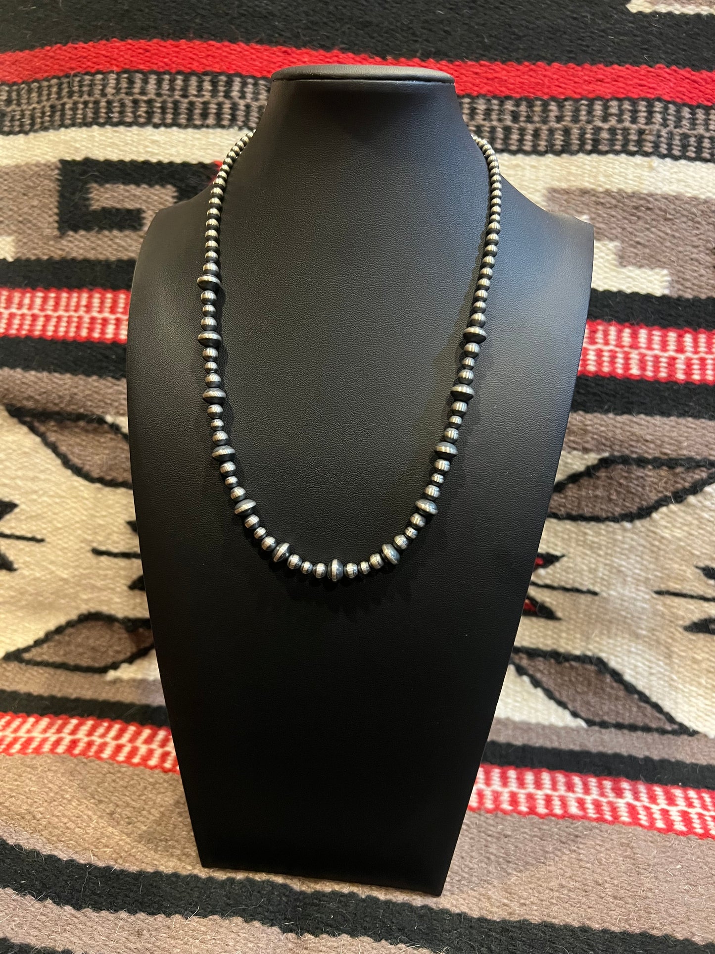 MB3 Sterling Silver Navajo Pearl Necklace 20" Long