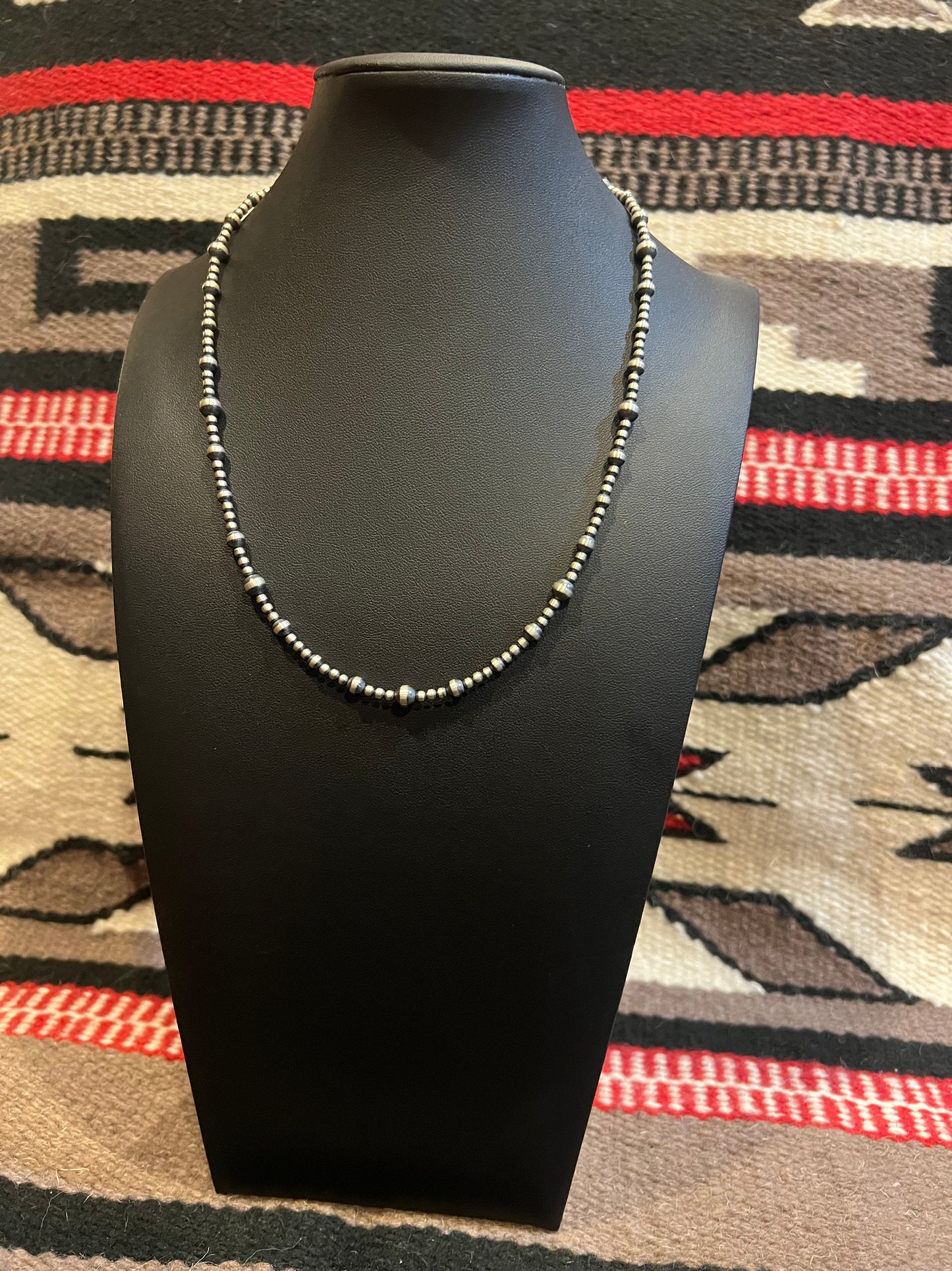 MB4 Sterling Silver Navajo Pearl Necklace 20" long