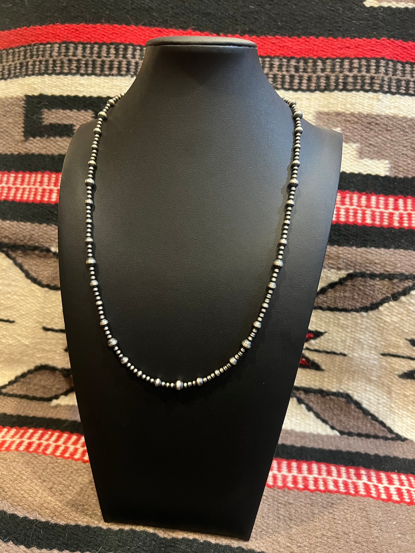 MB4 Sterling Silver Navajo Pearl Necklace 24" Long
