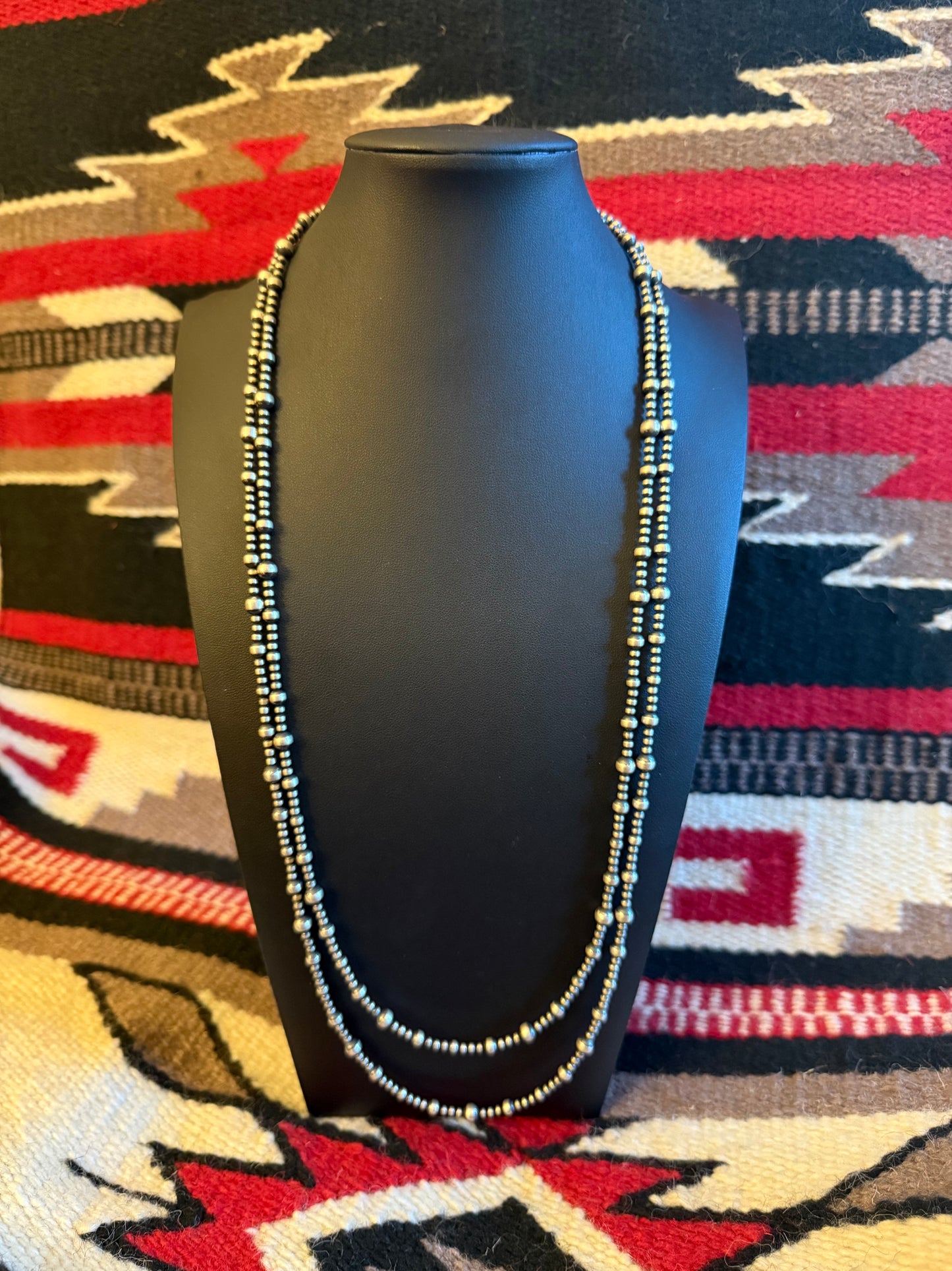 MB4 Sterling Silver Navajo Pearl Necklace 60" Long