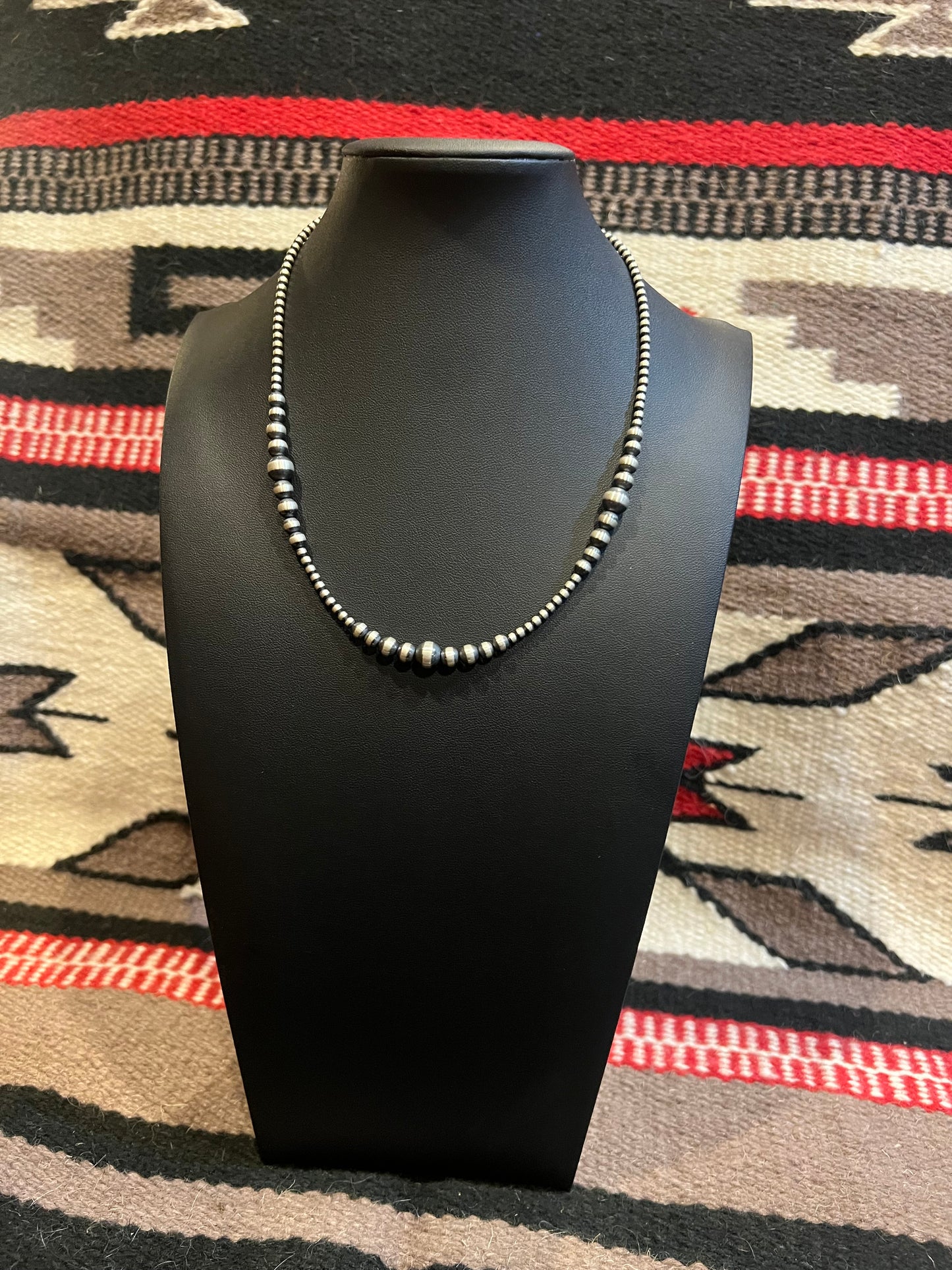 MB5 Sterling Silver Navajo Pearl Necklace 18" Long