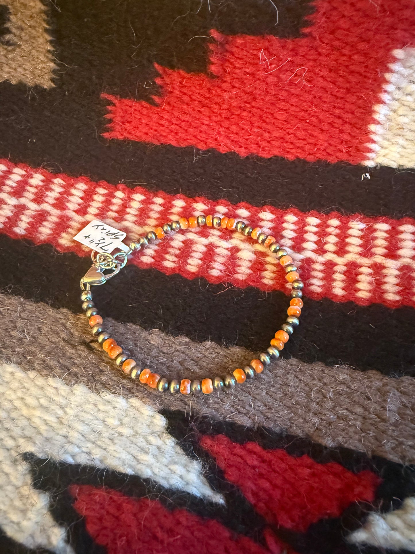 Sterling Silver Navajo Pearl Bracelet with Spiny