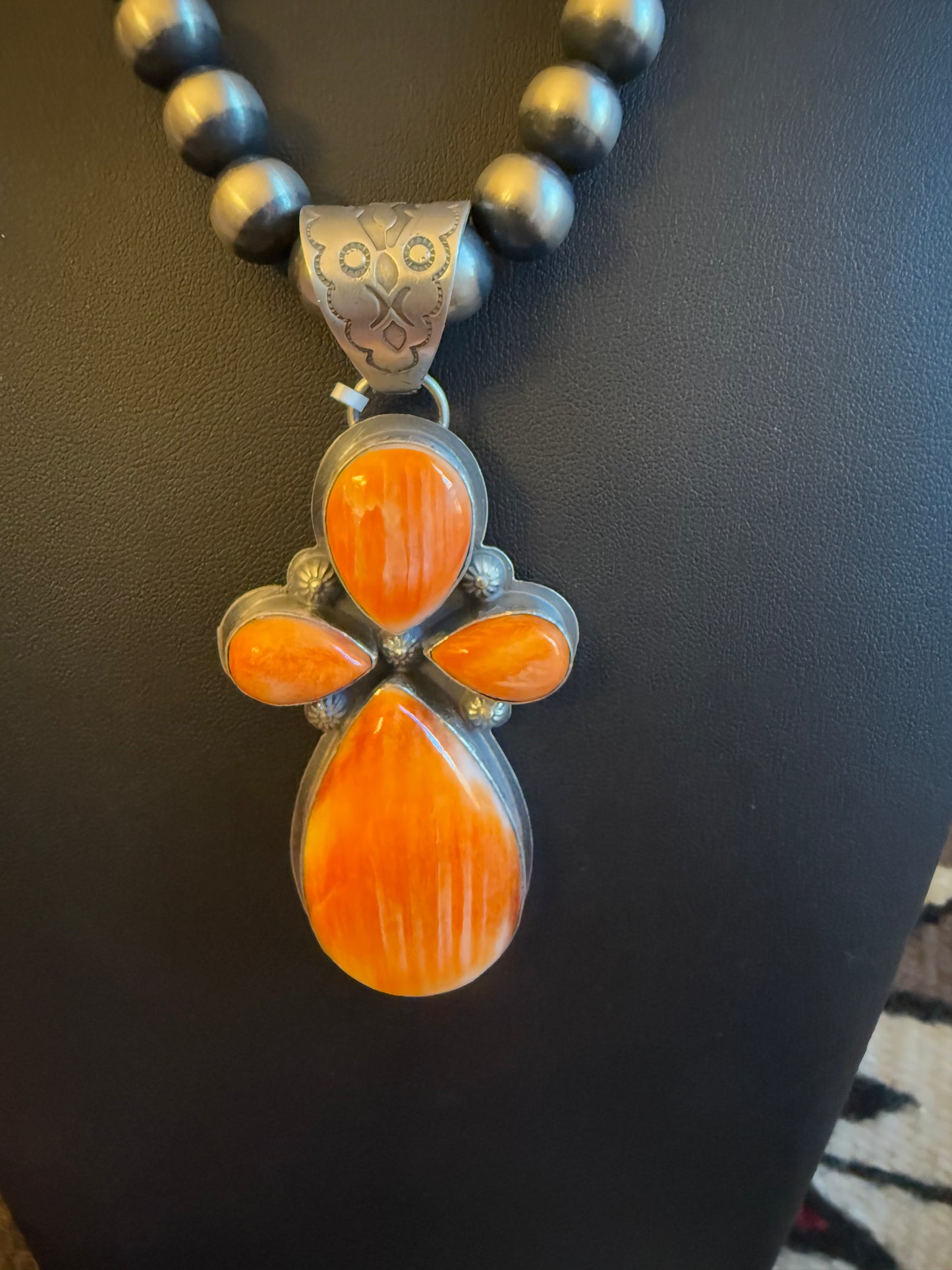 Orange Spiny Stone Pendant