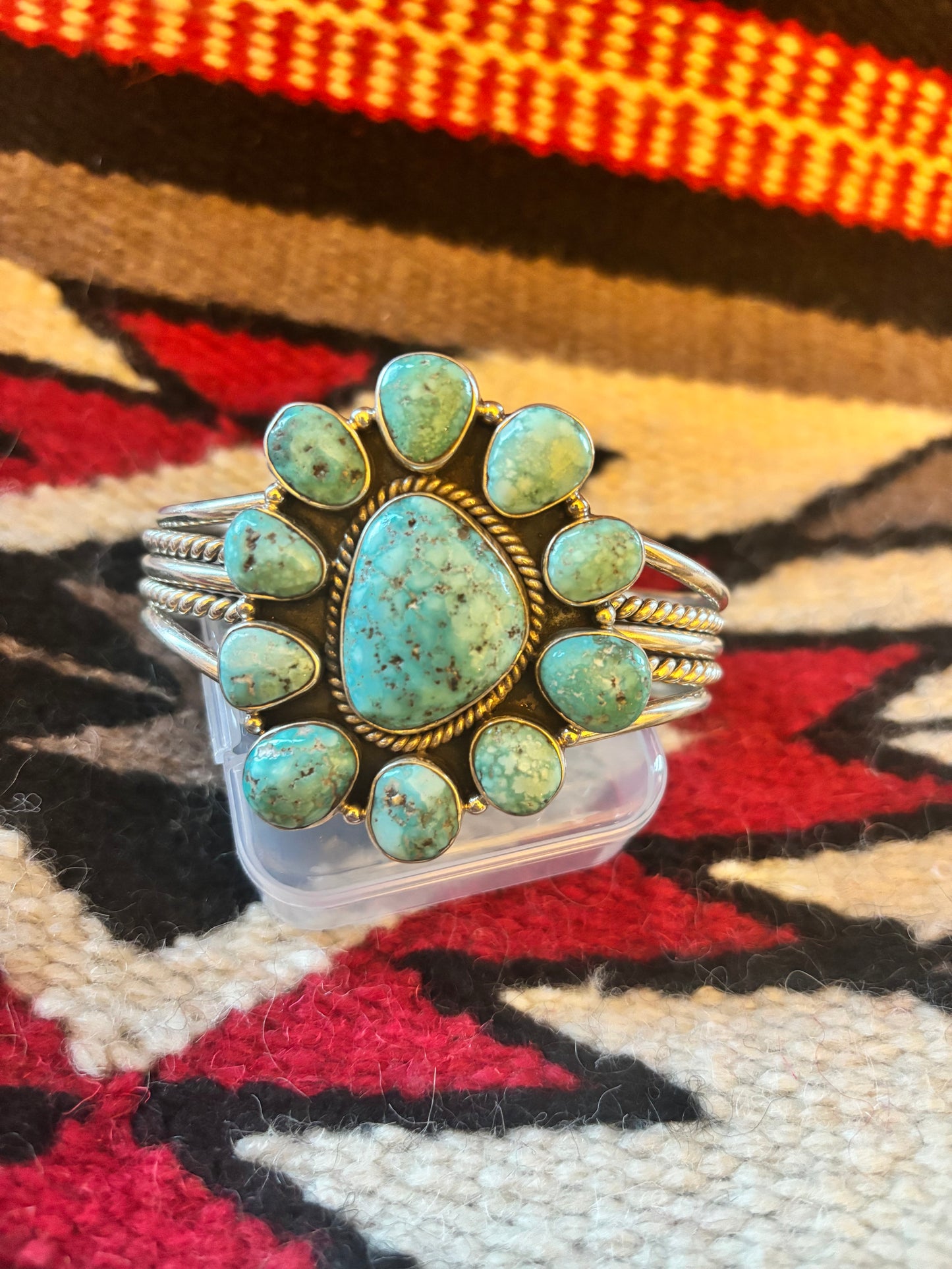 Turquoise Sterling Silver Cluster Cuff