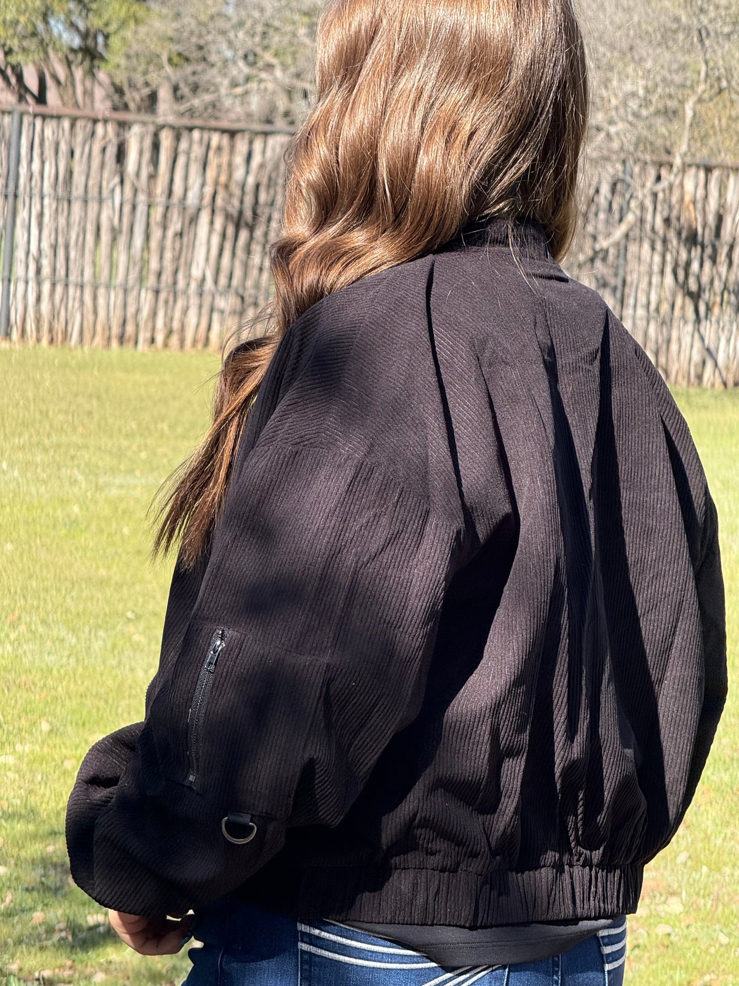z Corduroy Zip Up Bomber Jacket