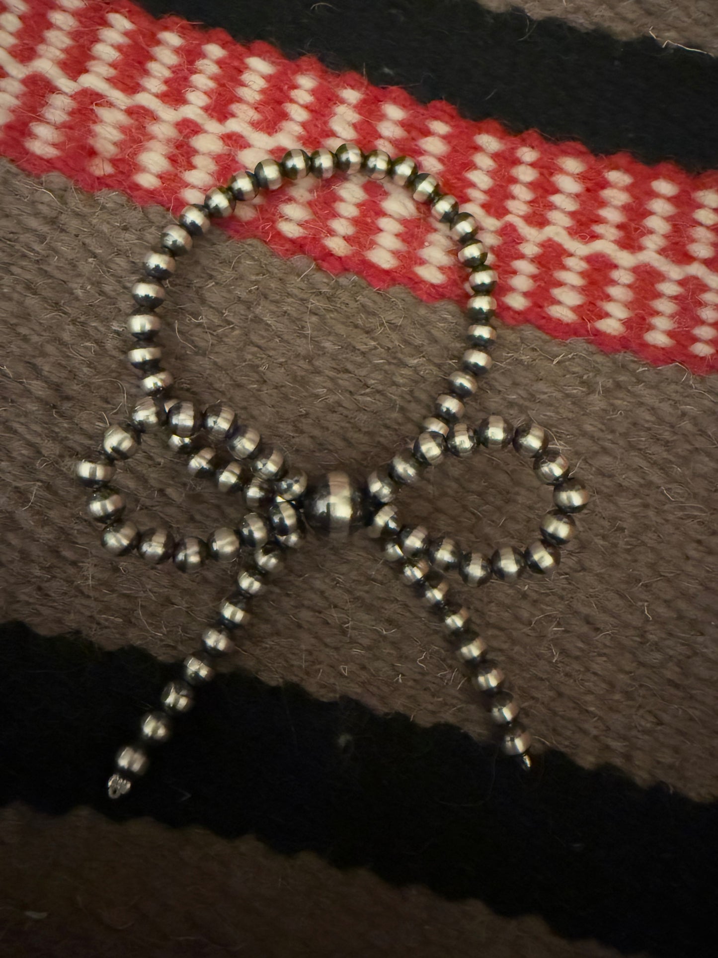 5mm Sterling Silver Navajo Pearl Bow Bracelet