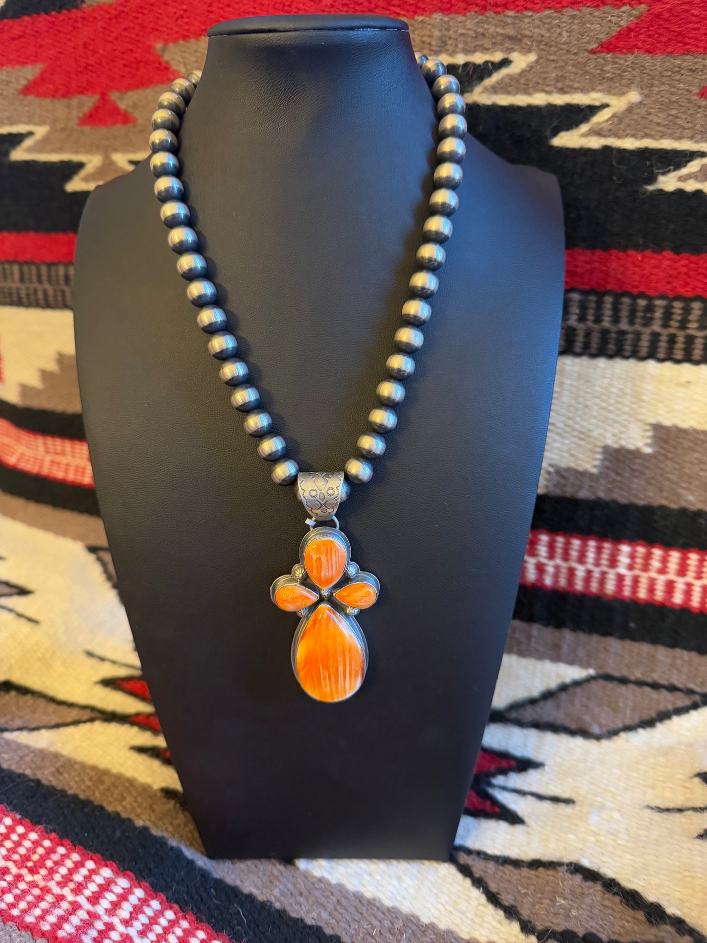 Orange Spiny Stone Pendant