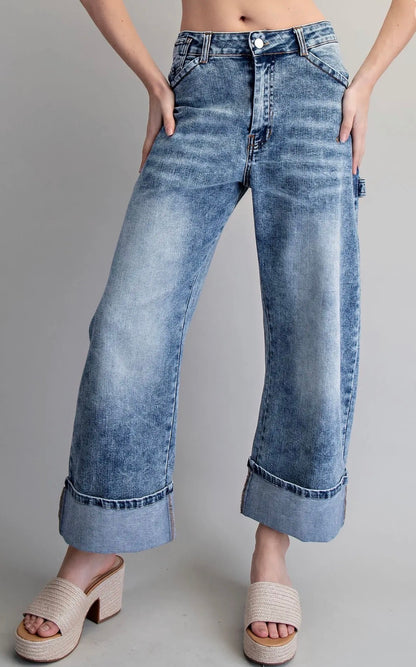 z   Denim Cuffed Jeans