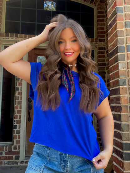 z   Wrapped Cutout Back Short Sleeve Top